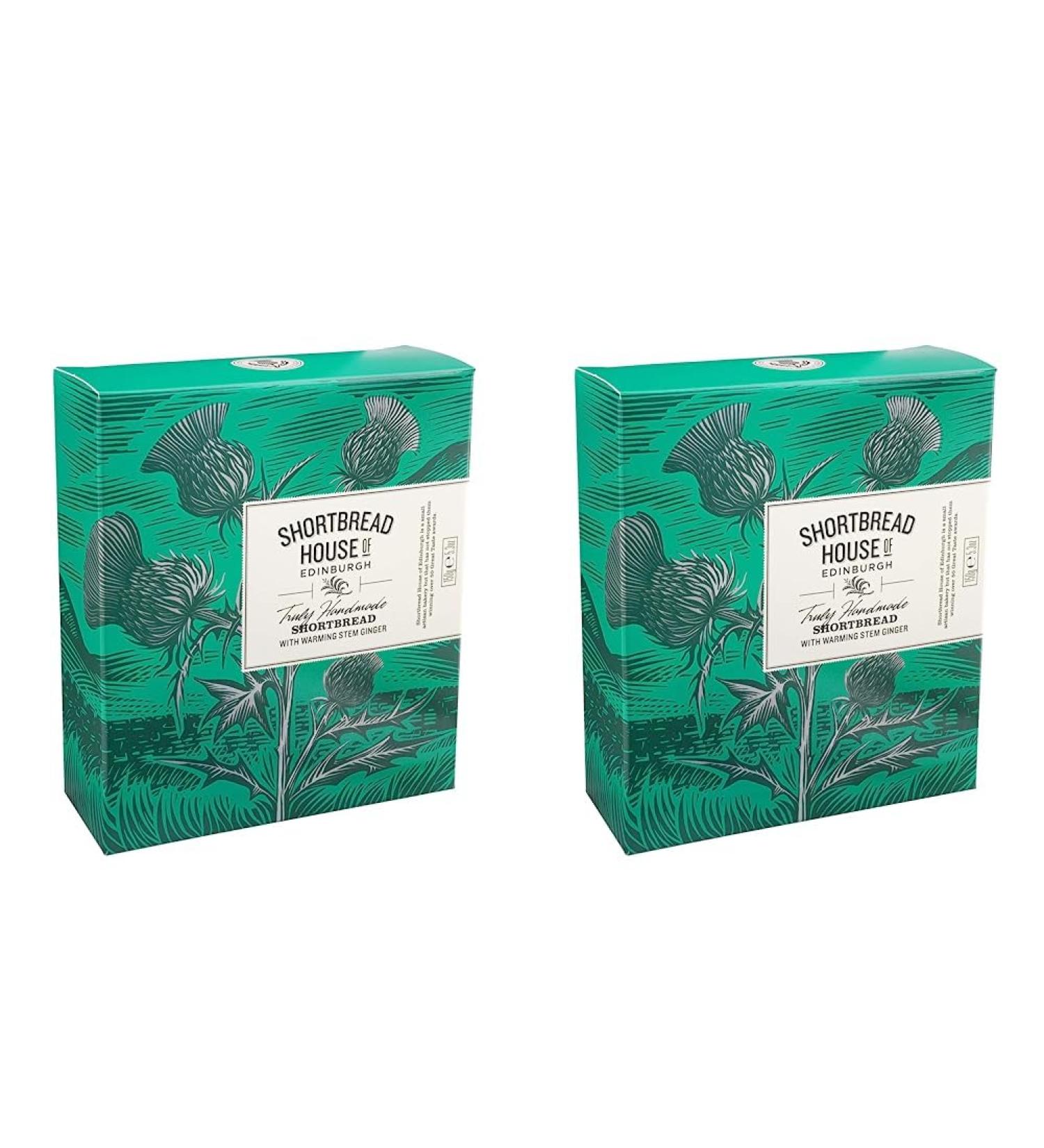 Shortbread House of Edinburgh Handmade Mini Shortbread Biscuits with Warming Stem Ginger 150 g (Pack of 2) - Buy Online on SooperMarket.com
