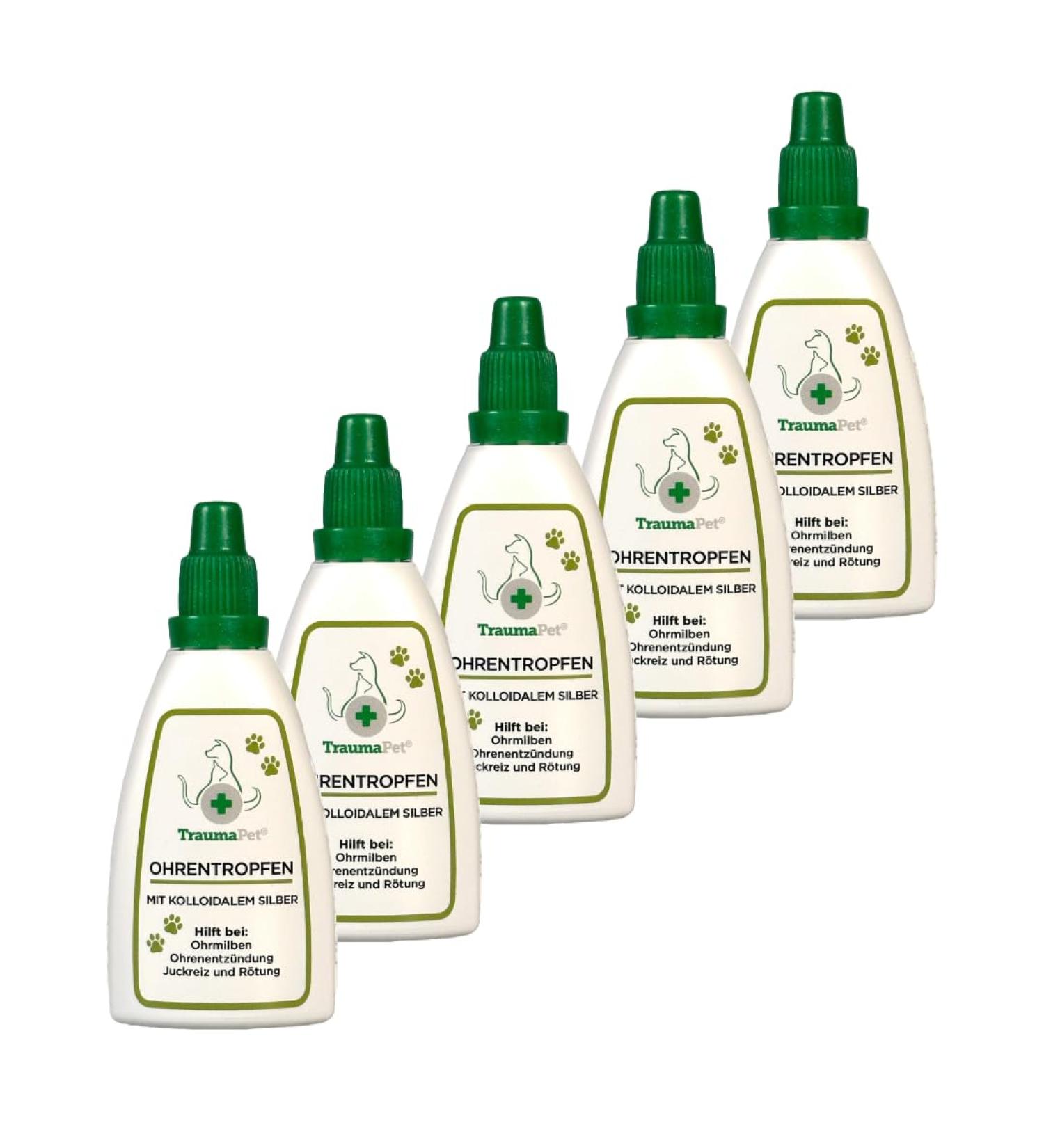 traumapet ear drops colloidal silver for dogs and cats (5x 50 ml ear drops)