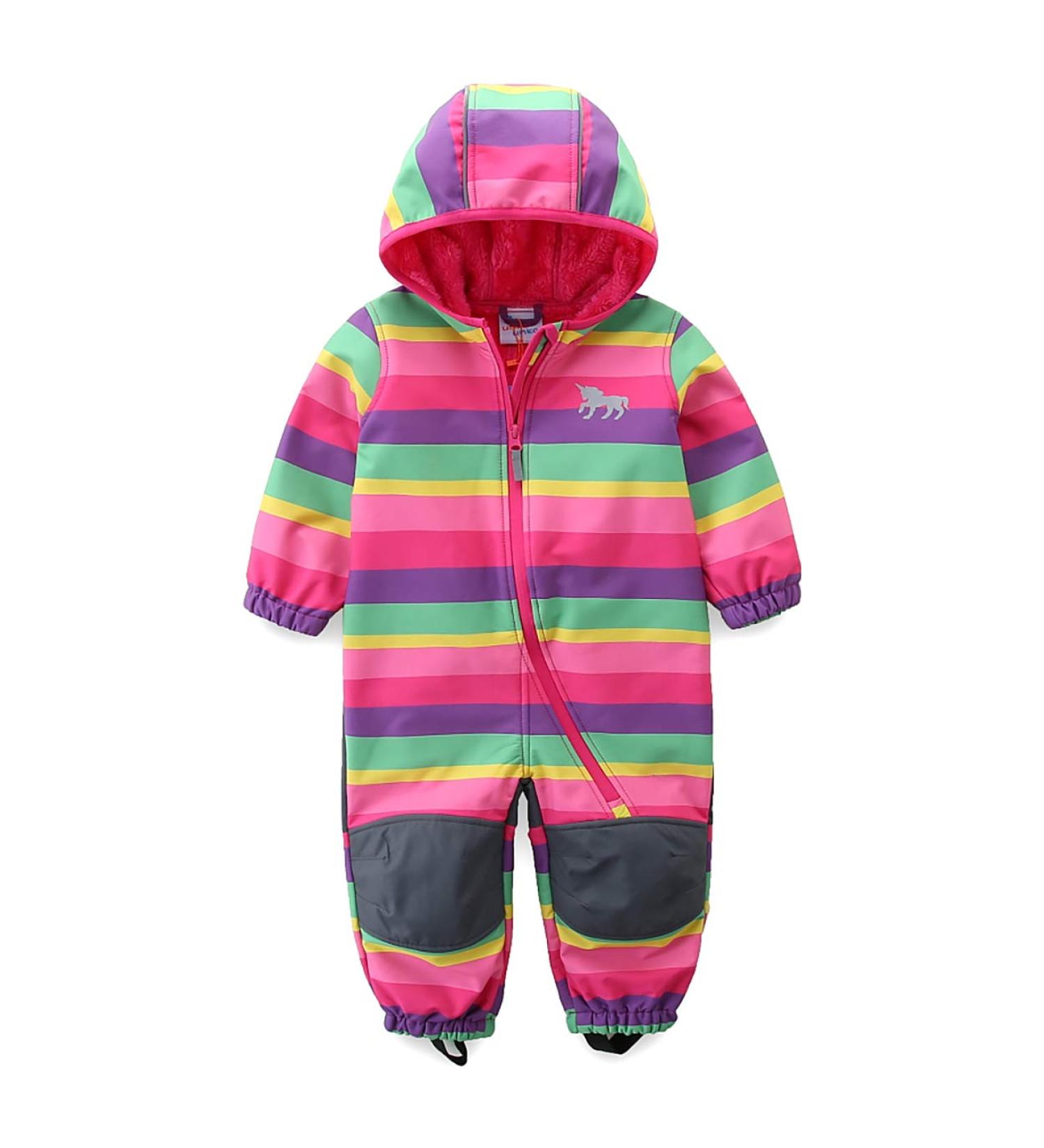 Umkaumka Baby Water Repellent Onesie Romper Jumpsuit Snowsuit Fleece Lined Pramsuit - Purple, 12-18 Months - Buy Online on SooperMarket.com