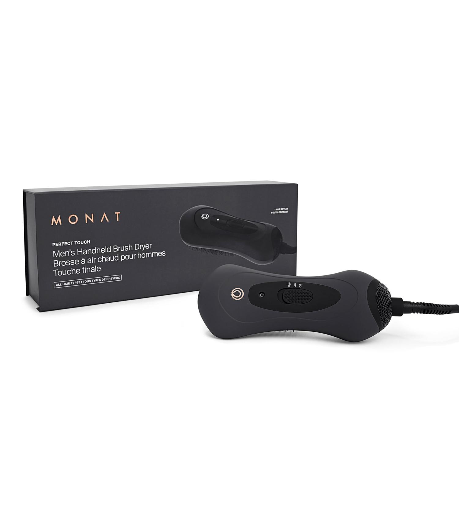 MONAT Hair Brush Dryer | 2-in-1 Electric Straightening Brush & Beard Dryer | Infrared Technology | Adjustable Speed & Temperature Levels - Buy Online on SooperMarket.com
