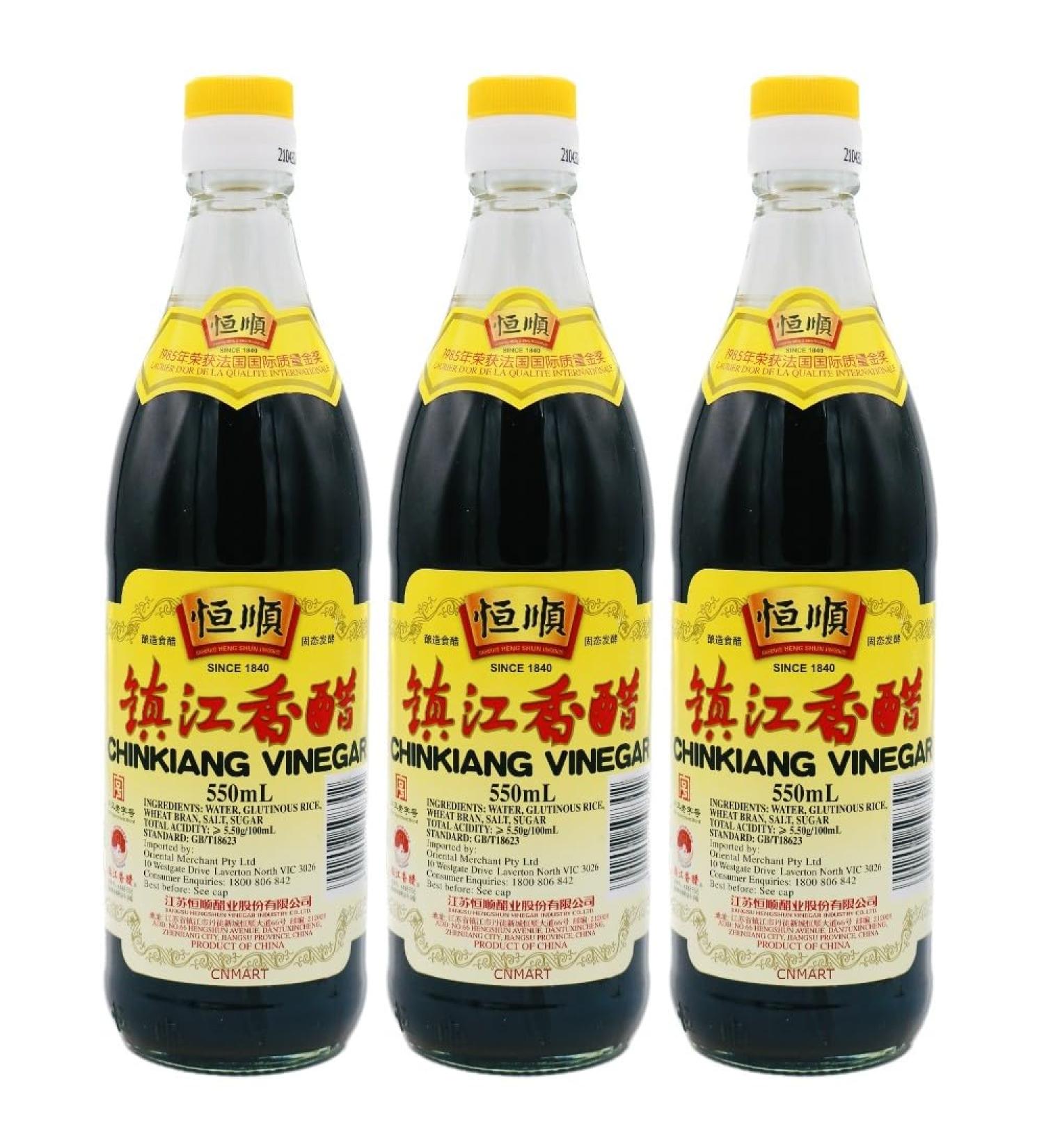 Heng Shun Chinkiang Rice Vinegar Great For Dumplings 550ml (Pack of 3) by CNMART - Buy Online on SooperMarket.com