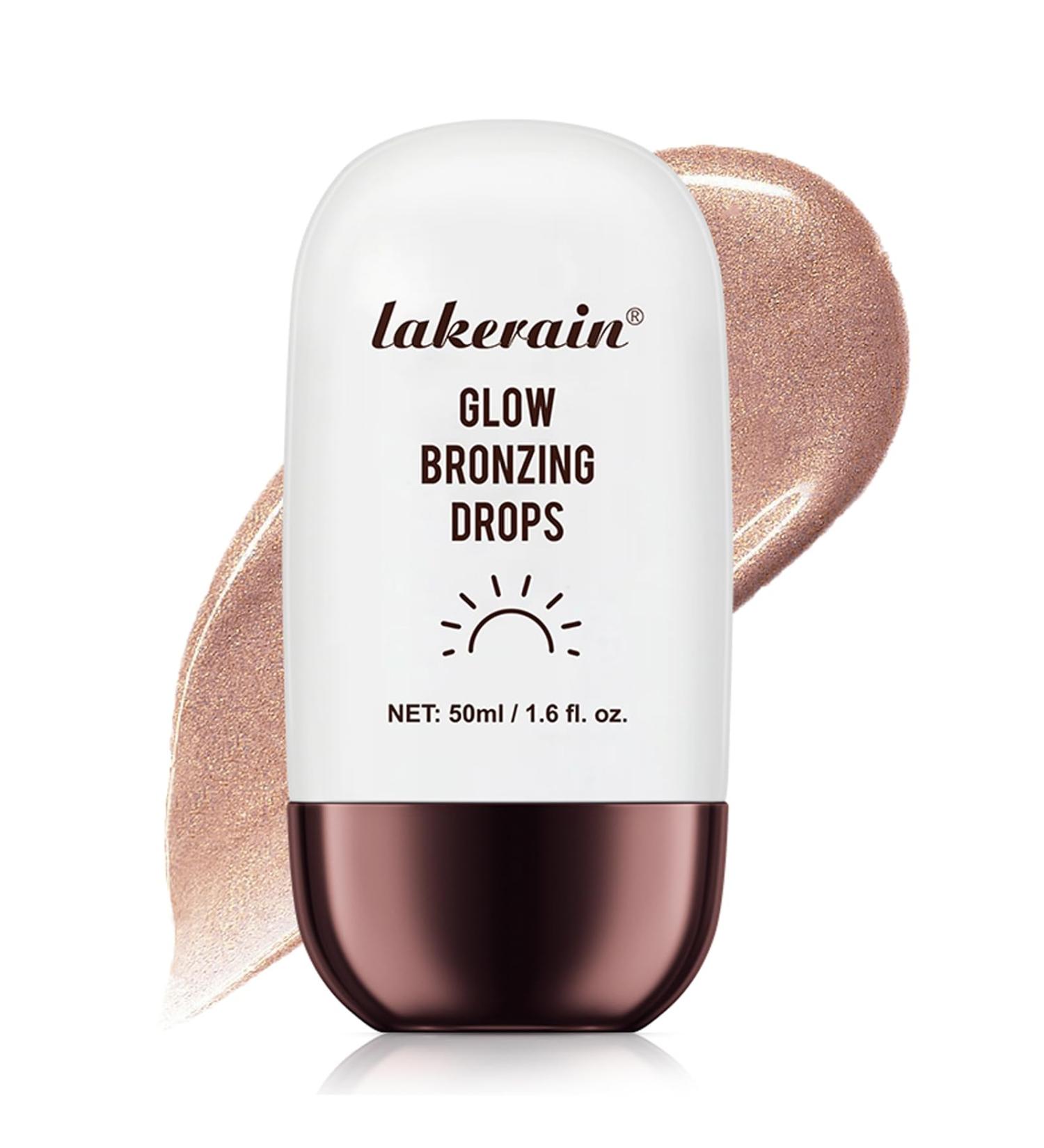 Bronzing Drops for Face & Body | Liquid Glow Illuminator | Waterproof Shimmer Oil | Nourishing Champagne Highlighter - Buy Online on SooperMarket.com