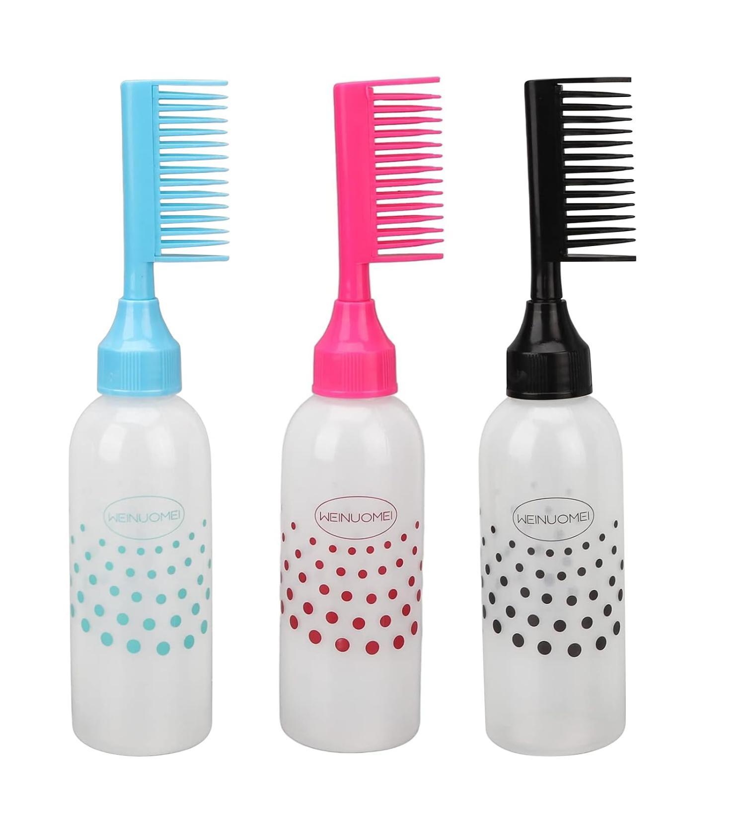 Cimown Hair Dye Comb Applicator Bottle Part Root Comb Comb Applicator Bottle Applicator Bottle for Colouring and Conditioning Hair (Red/Blue/Black) - Buy Online on SooperMarket.com