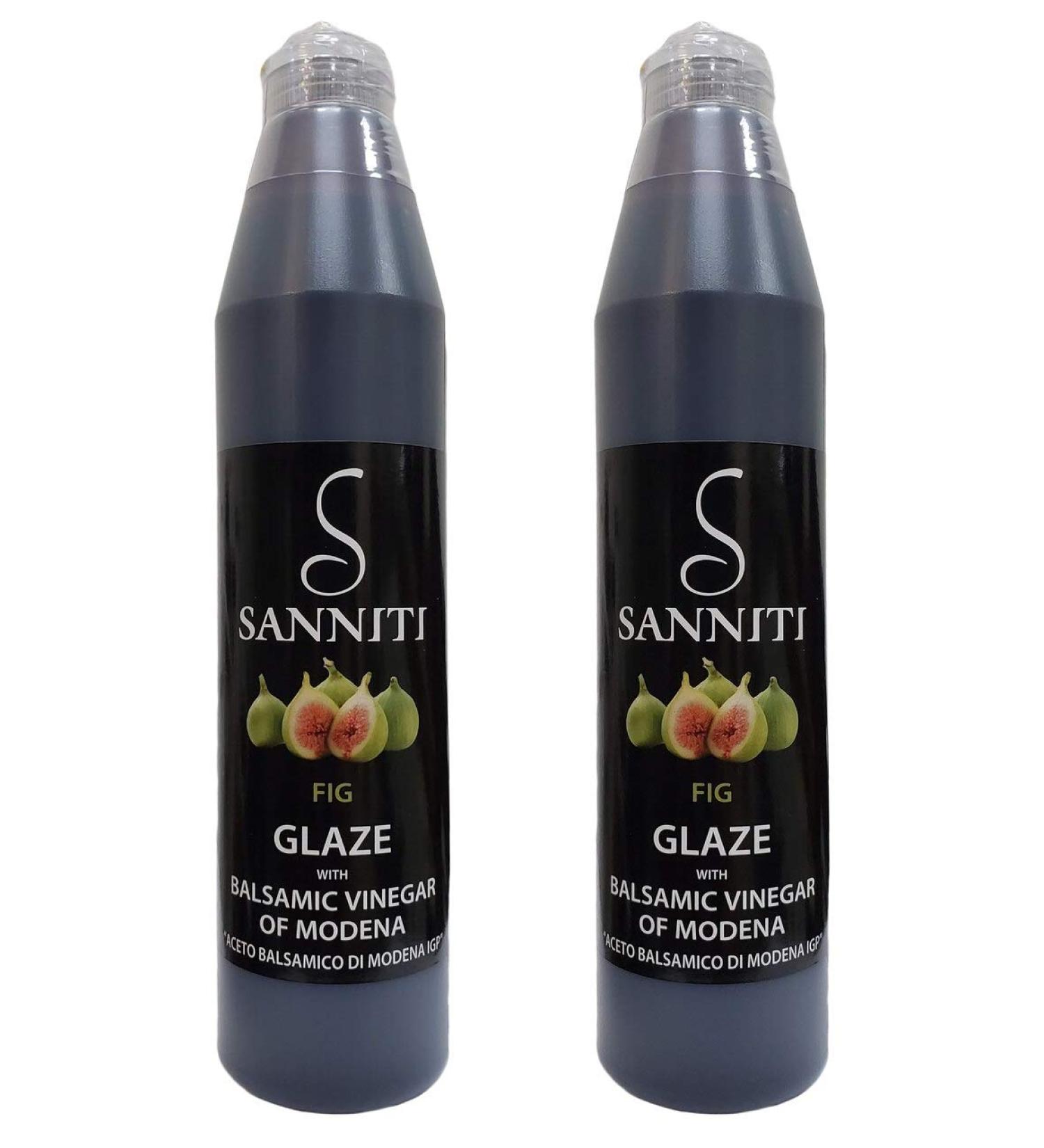 Sanniti Italian Balsamic Vinegar FIG Glaze 12.9oz (Pack of 2) - Authentic Italian Condiment - Buy Online on SooperMarket.com