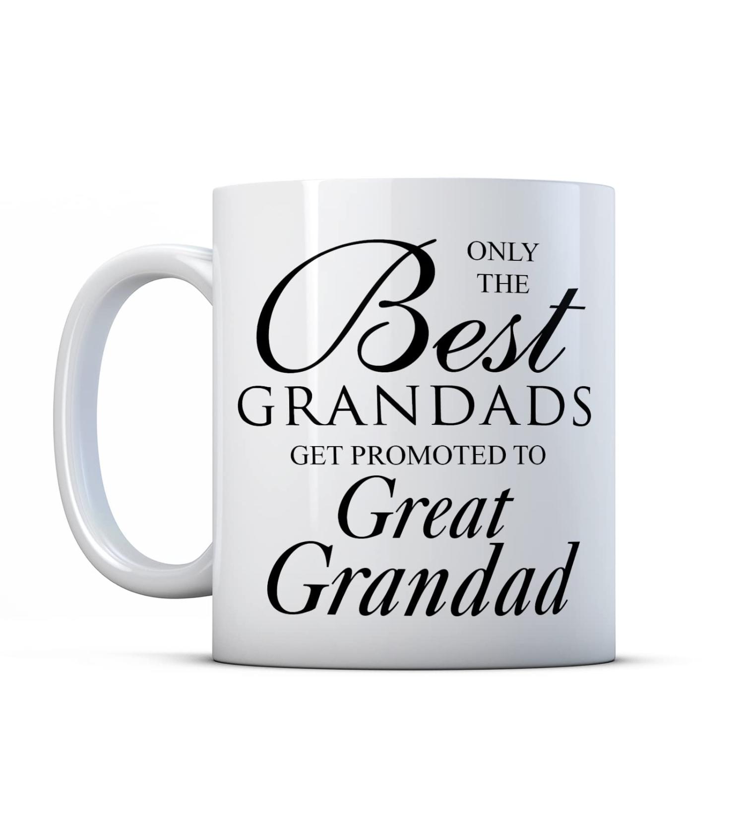 Fingerprints Only the Best Grandads Get Promoted to Great Grandad Mug - Buy Online on SooperMarket.com