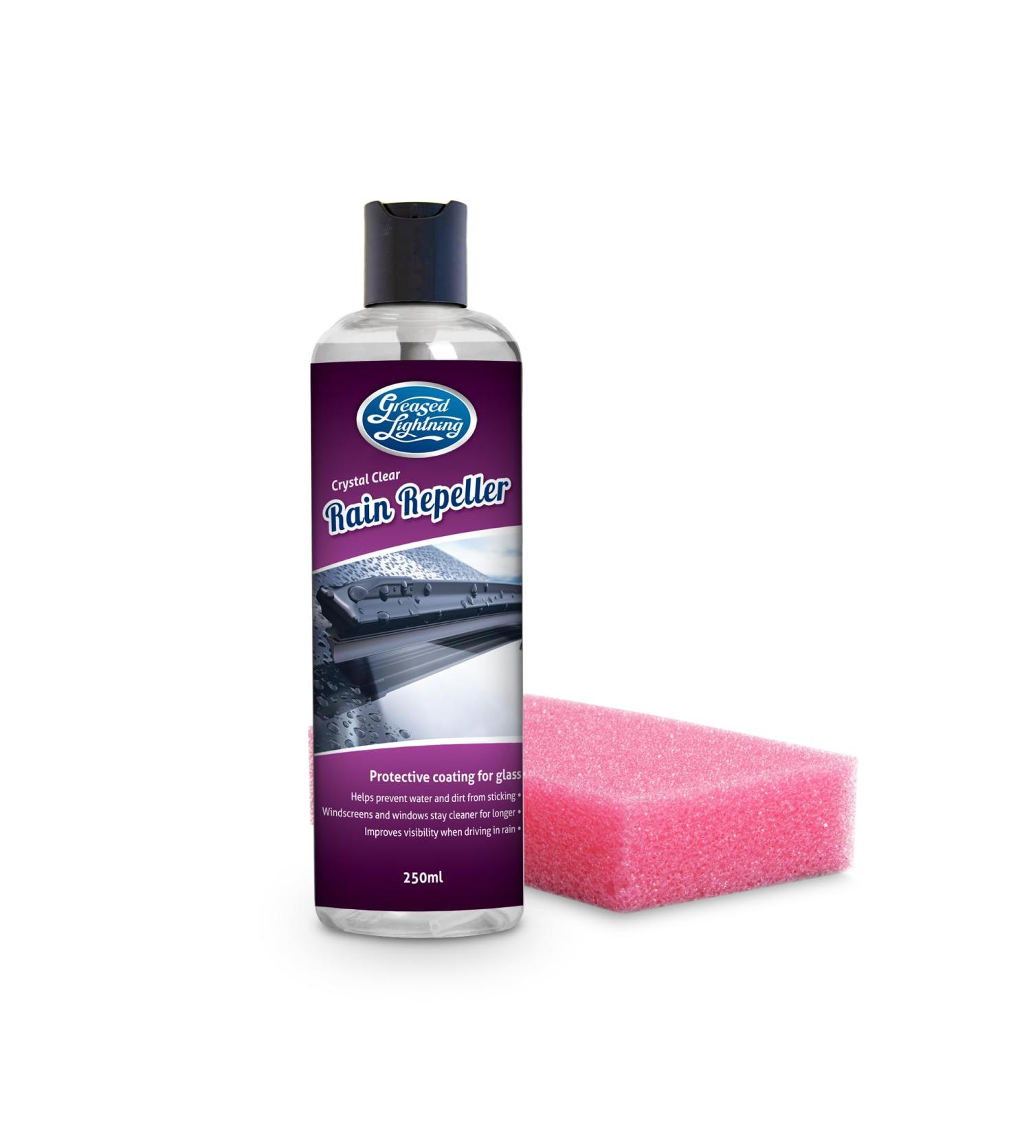 Greased Lightning Rain Repeller Windscreen Protector - Protects Windscreens from Rain Snow Dirt and Grime Improves Visibility Long Lasting Performance - 250ml - Buy Online on SooperMarket.com