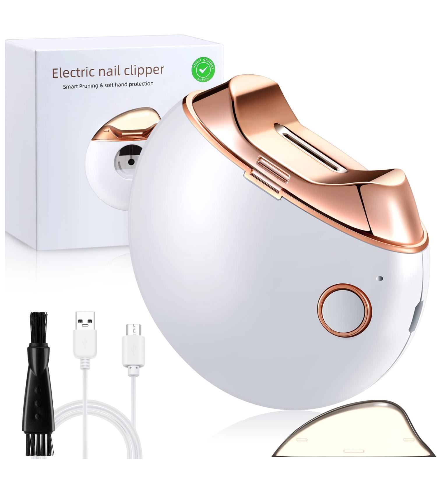 Rechargeable Automatic Electric Nail Clipper for Safe Fingernail Trimming - Ideal Gift for Caregivers and Elderly - White - Buy Online on SooperMarket.com
