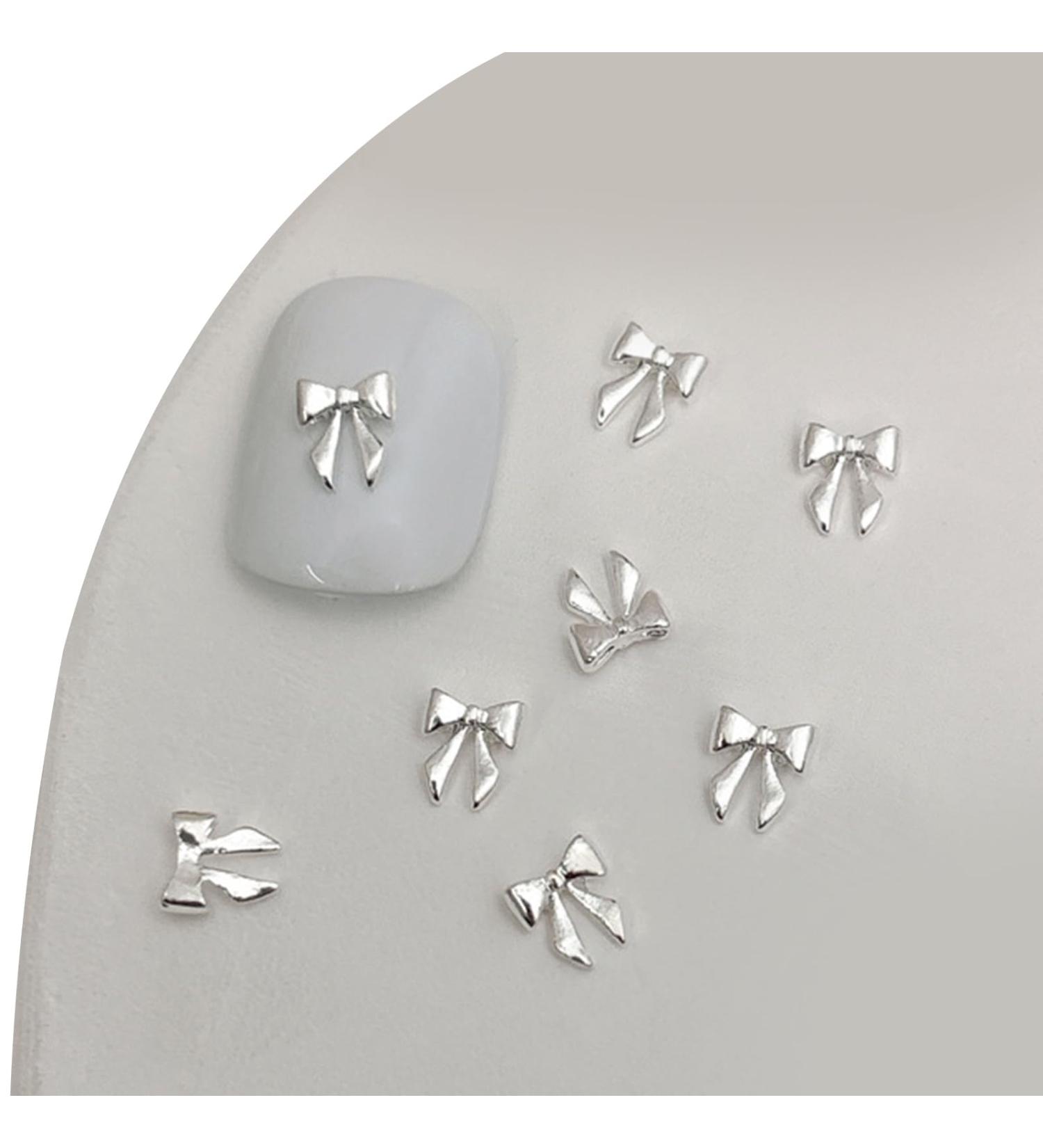 3D Metal Nail Nail Embellishments 20pcs Bowknot Nail Decorations For Individual Styles Nail Embellishments 04 silver - Buy Online on SooperMarket.com