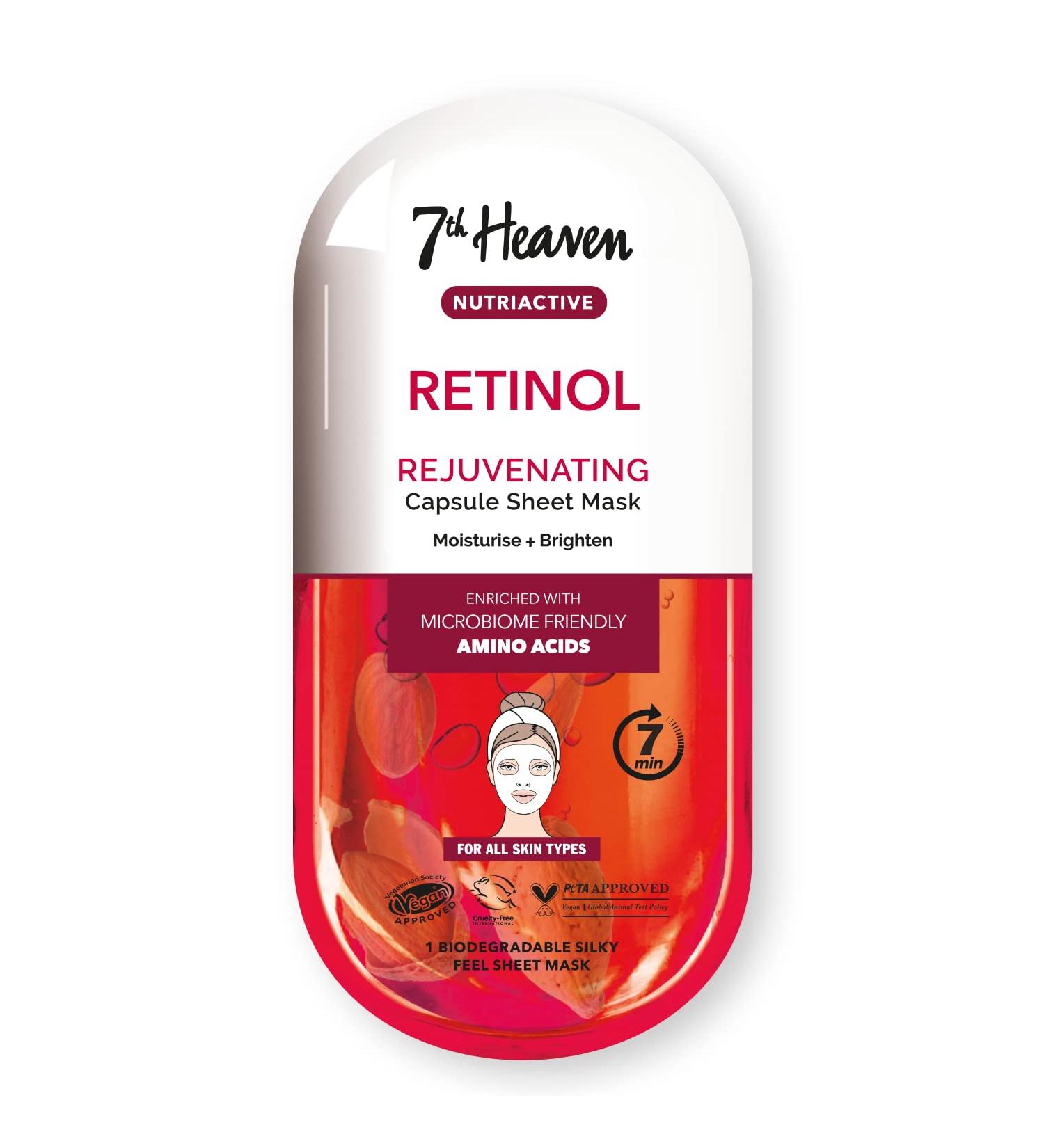 7th Heaven Retinol Nutriactive Rejuvenating Sheet Mask Enriched with Amino Acids to Moisturise and Brighten Skin - Buy Online on SooperMarket.com