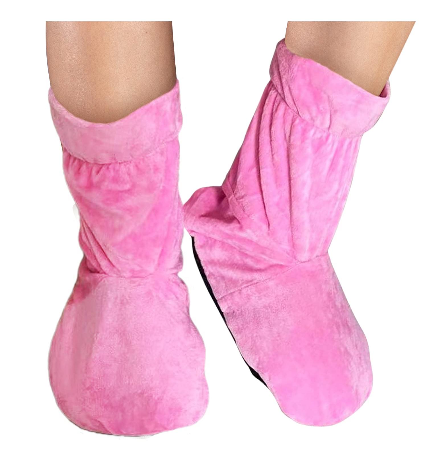 Doctor Developed Heated Booties - Foot Warmers for Women & Men - Heat Therapy Socks with Microwavable Heating Pad - Pink - One Size - Buy Online on SooperMarket.com