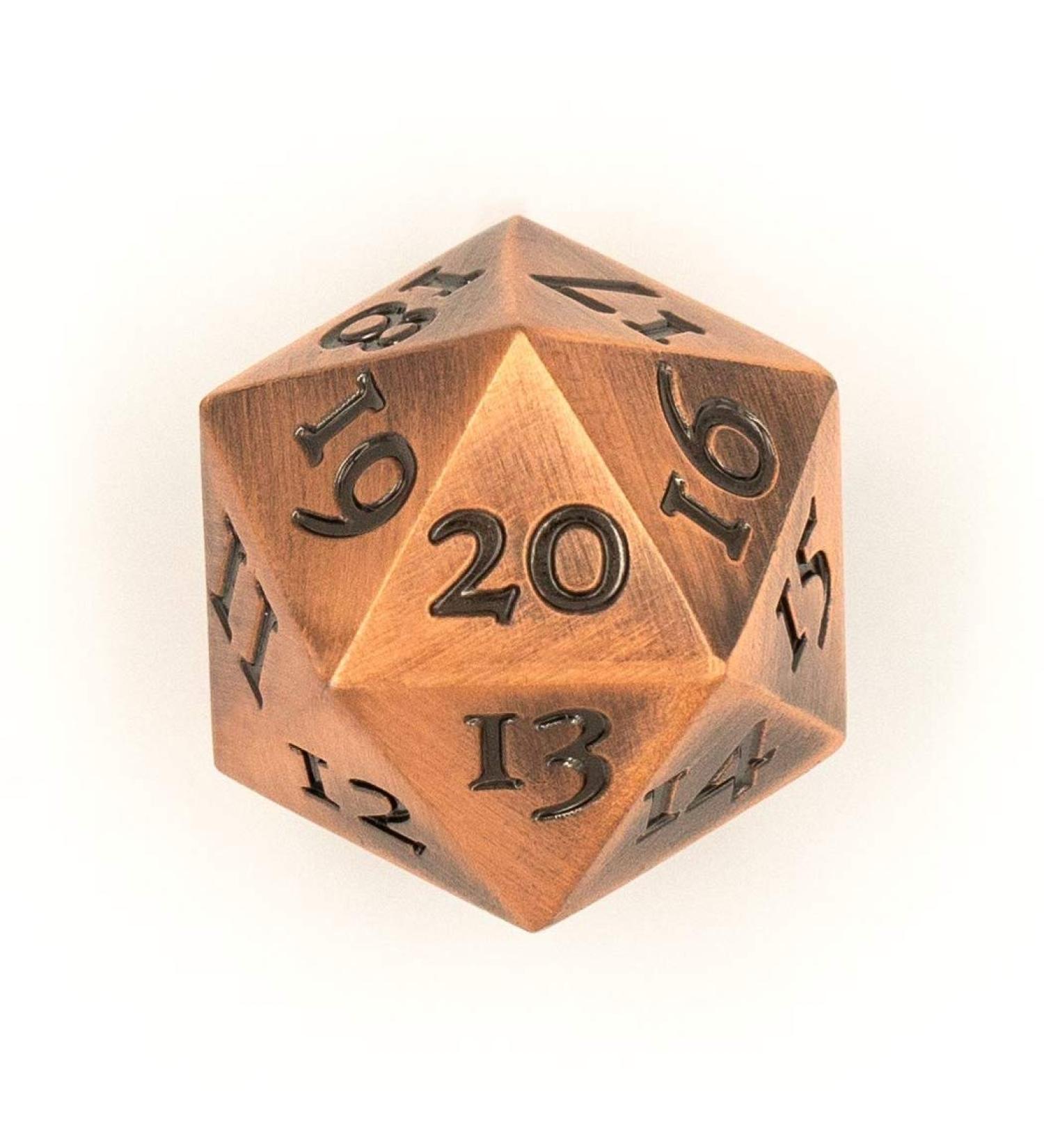 Bronze Copper Extra Large D20 Spindown Dice for MTG Commander EDH - Heavy Metal Life Counter - Buy Online on SooperMarket.com