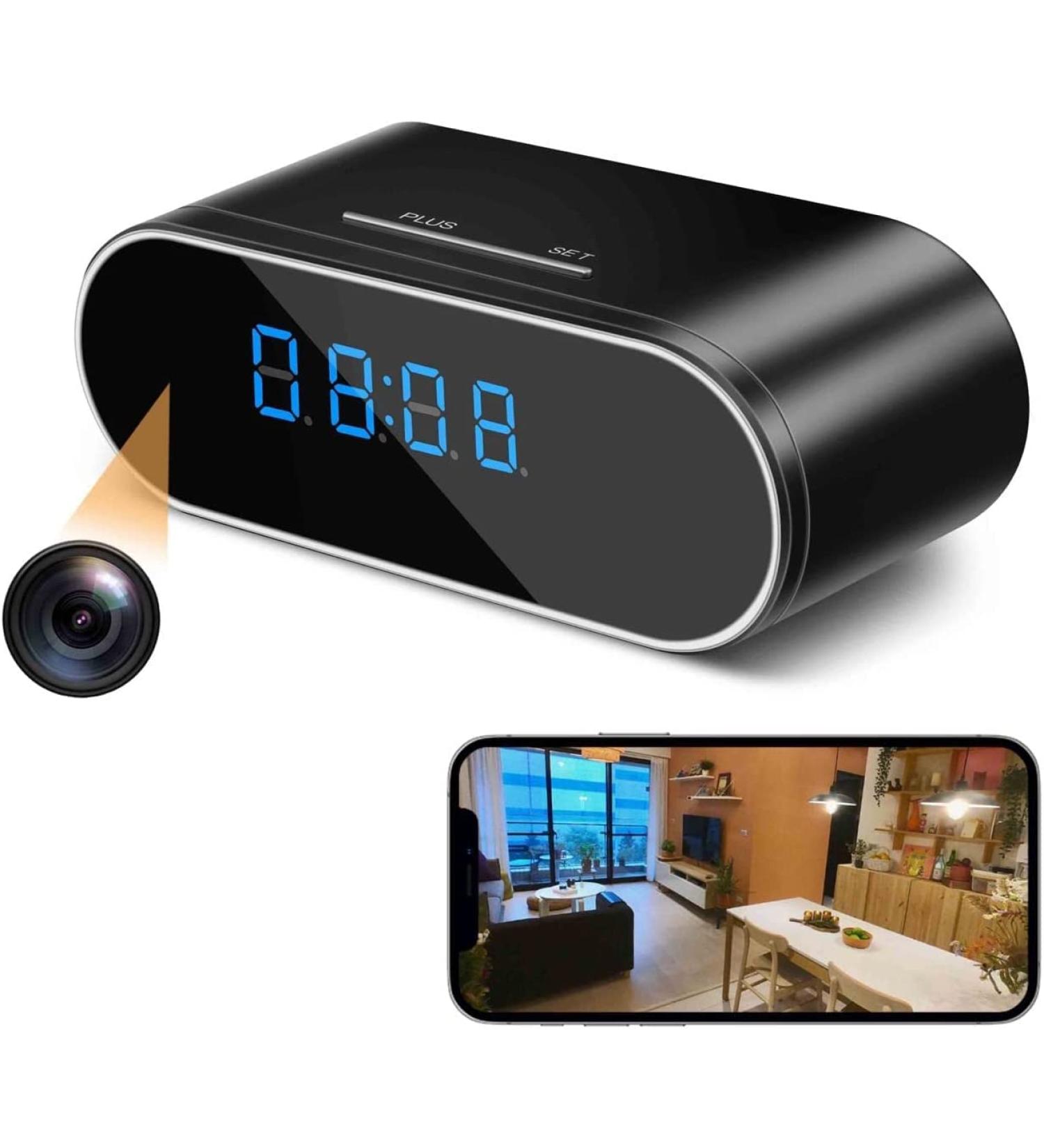 WOONZER Hidden Camera Spy Camera HD 1080P WiFi Alarm Clock Camera with Night Vision/Motion Detection/Loop Recording - Wireless Nanny Cam for Home Security - Buy Online on SooperMarket.com