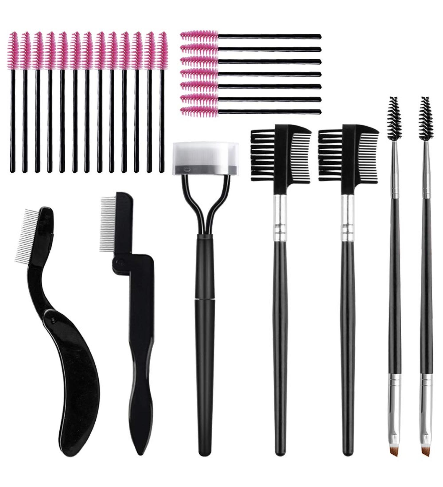 Sonku 7 Pack Foldable Steel Eyebrow Comb & Brush + 20 Disposable Mascara Brushes - Essential Makeup Tools for Perfect Lashes - Buy Online on SooperMarket.com