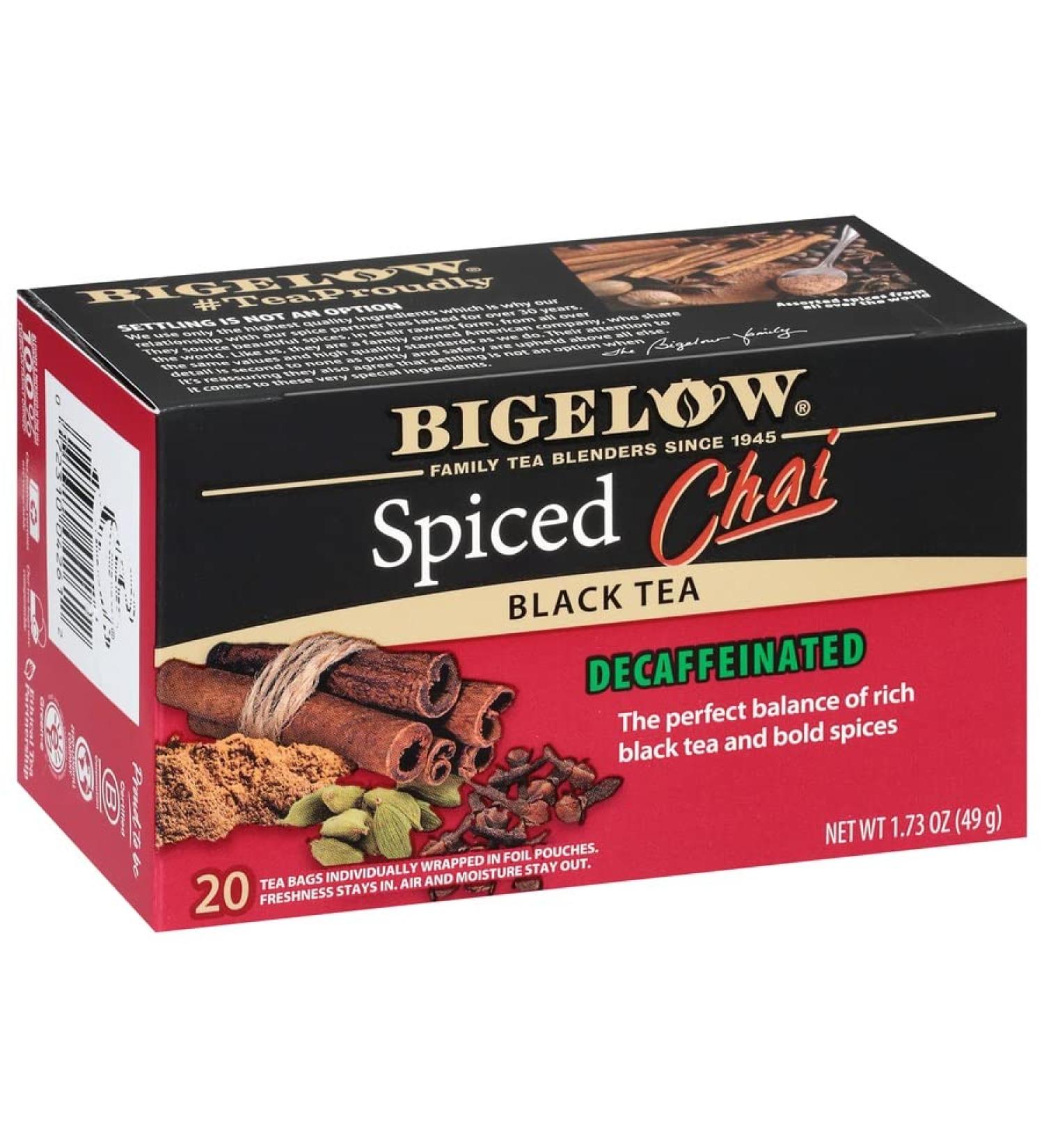 Bigelow Decaffeinated Spiced Chai Black Tea - 120 Tea Bags (6 Pack) - Premium Flavor - Buy Online on SooperMarket.com