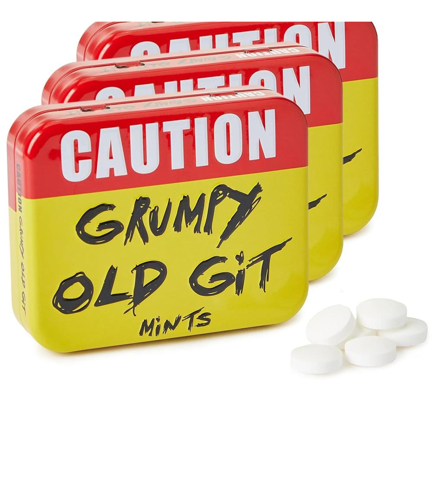 CAUTION 'Grumpy Old Git' Sugar Free Mints in Colourful Embossed Carry Tin - 30g (1) - Buy Online on SooperMarket.com