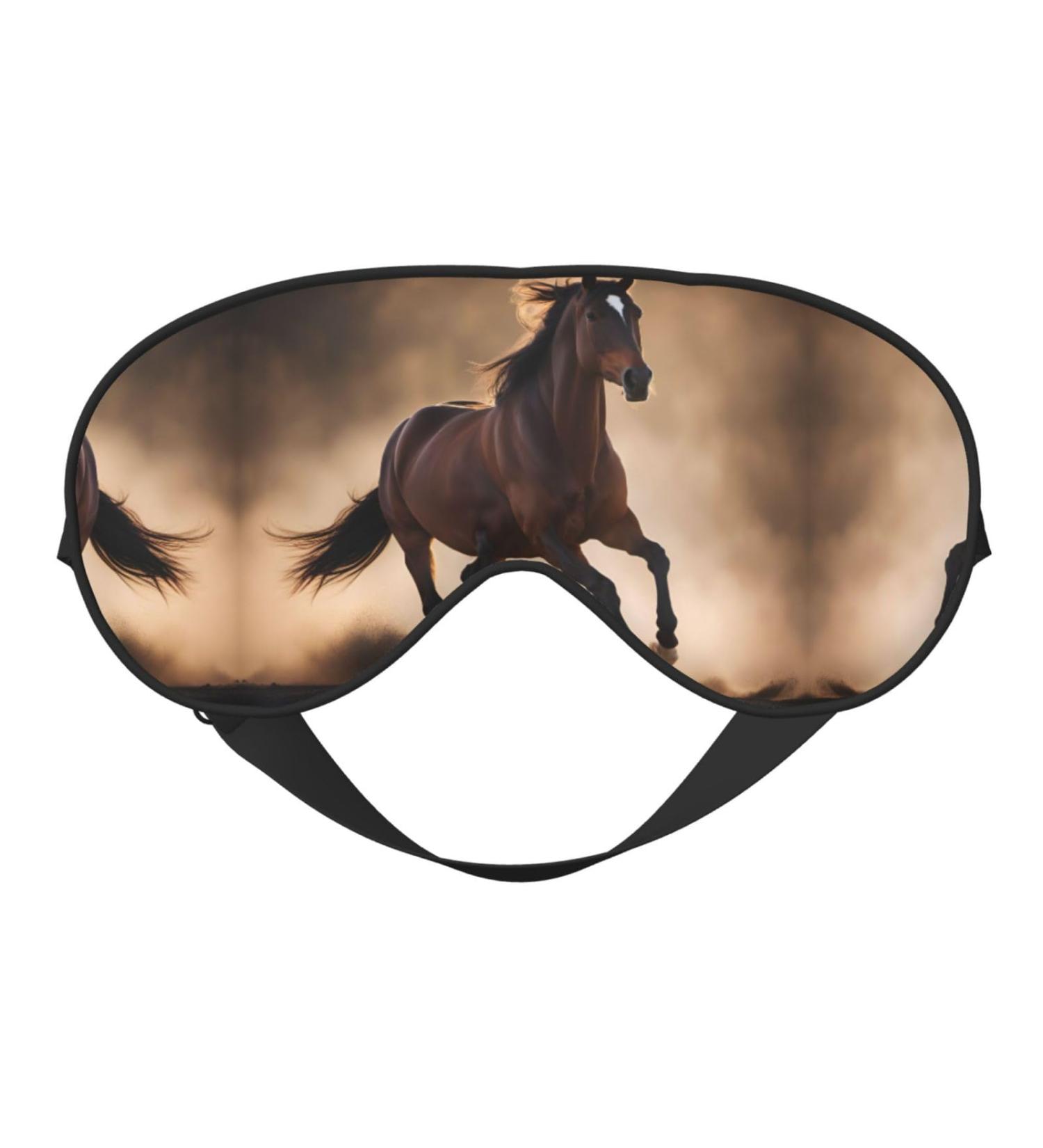 Running Horses Print Ultra-Soft Light-Blocking Eye Mask for Optimal Comfort and Restful Sleep - Buy Online on SooperMarket.com