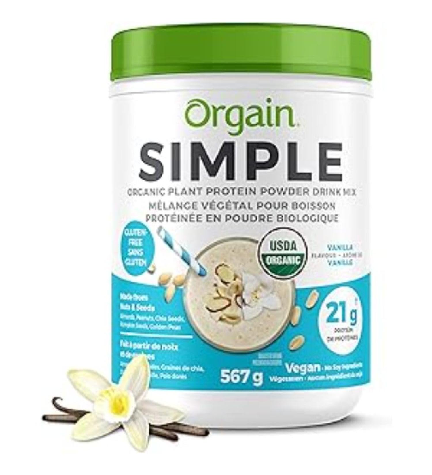 Orgain Nutrition Simple Organic Plant Protein Powder - Vanilla 1.25 LB - Buy Online on SooperMarket.com