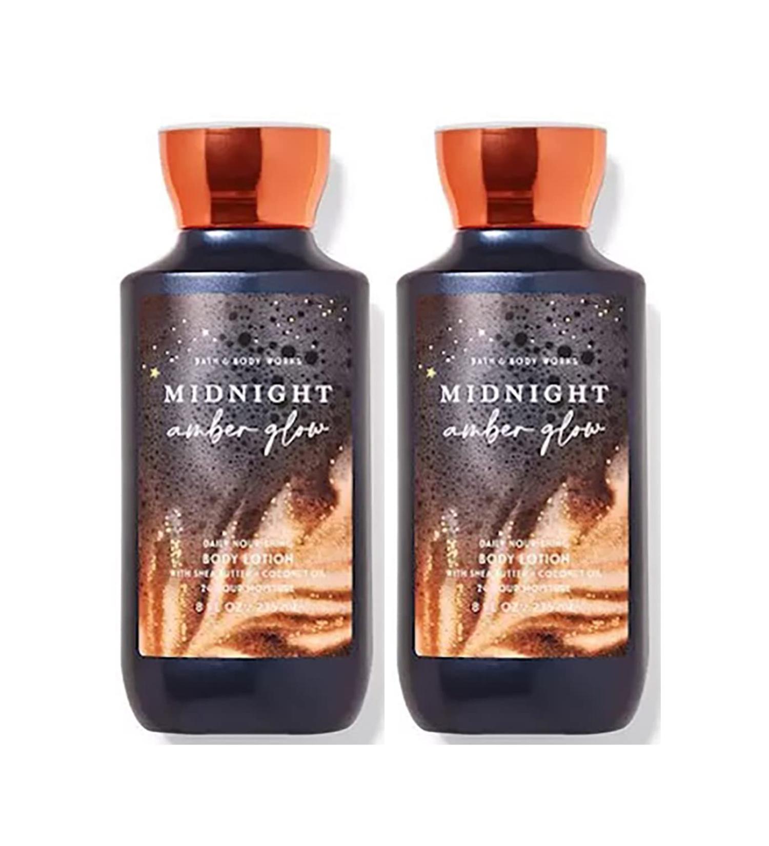 Bath & Body Works and Midnight Amber Glow Super Smooth Lotion Sets Gift For Women 8 Oz -2 Pack (Midnight Amber Glow)