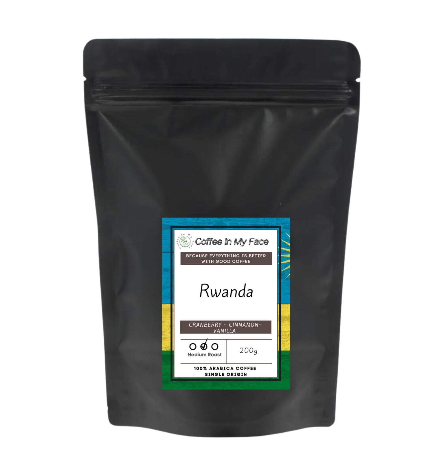Coffee In My Face - Rwanda | Freshly Medium Ground For Filter Coffee | Medium Roast | Single Origin | 100% Arabica Coffee - 200g. - Buy Online on SooperMarket.com