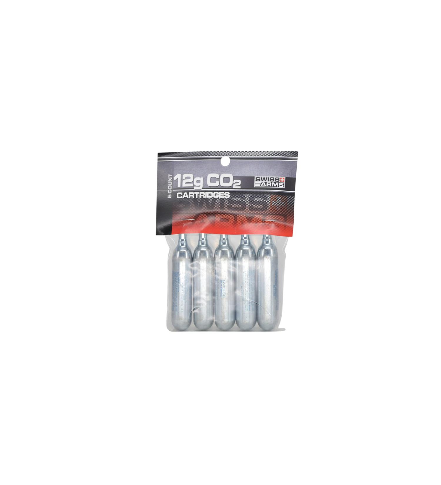 Swiss Arms 12gm CO2 Cartridge (5-Pack) - Black | High-Quality Airgun Accessories - Buy Online on SooperMarket.com