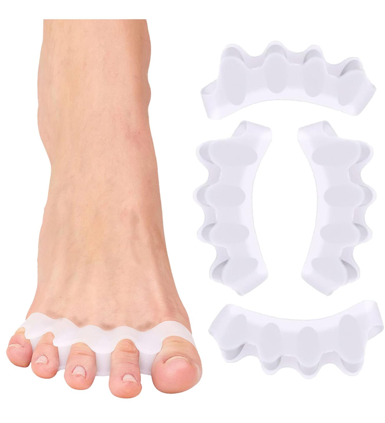 2 Pair Gel Toe Separators - Bunion Corrector for Women & Men - Toe Spacer & Straightener - White - Buy Online on SooperMarket.com