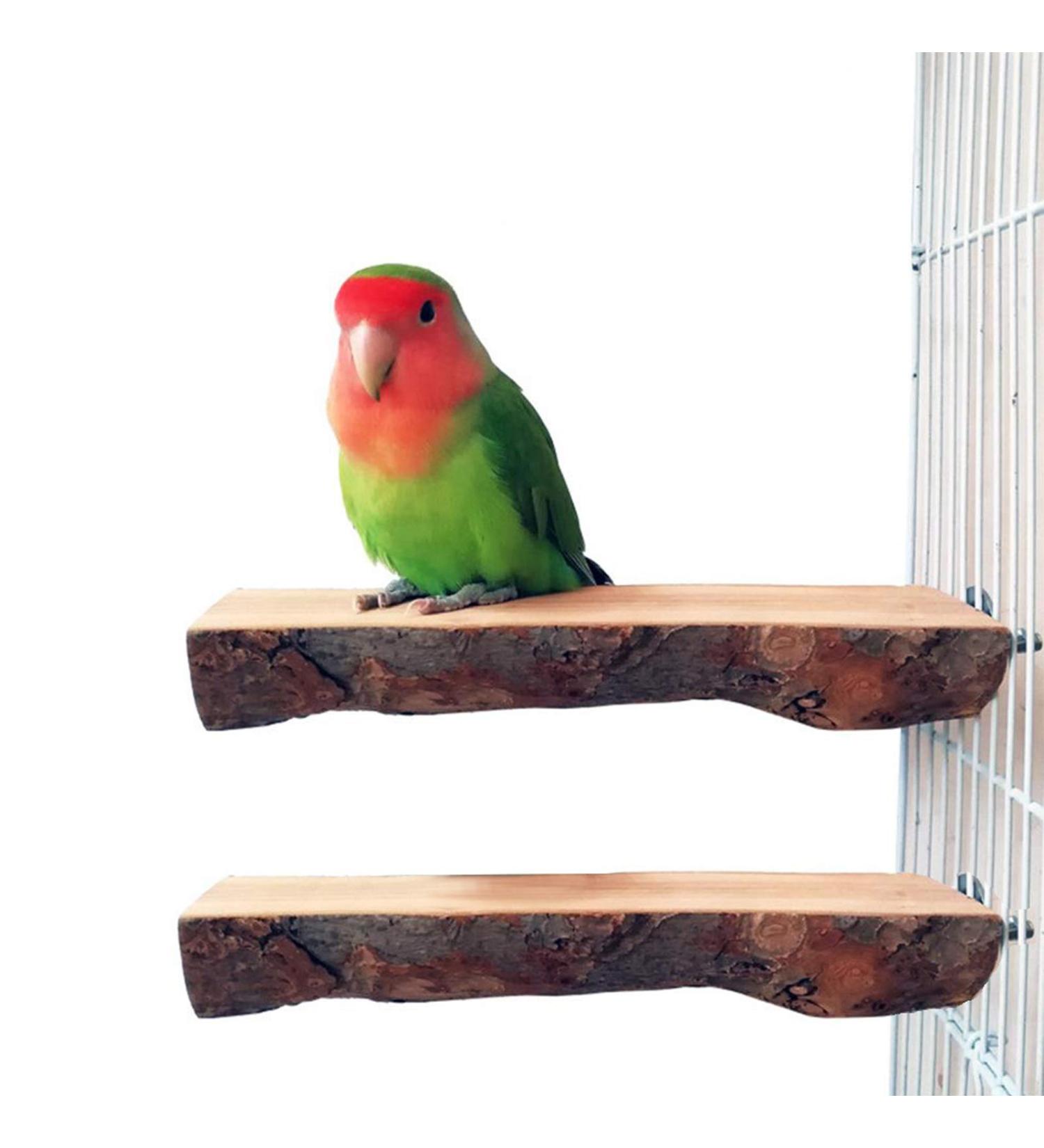 Tfwadmx Parrot Perch 2 Pack - Natural Wood Bird Stand for Cage | Playground Accessories for Parakeet, Cockatiel, Lovebird, Finches, Conure, Budgie - Buy Online on SooperMarket.com