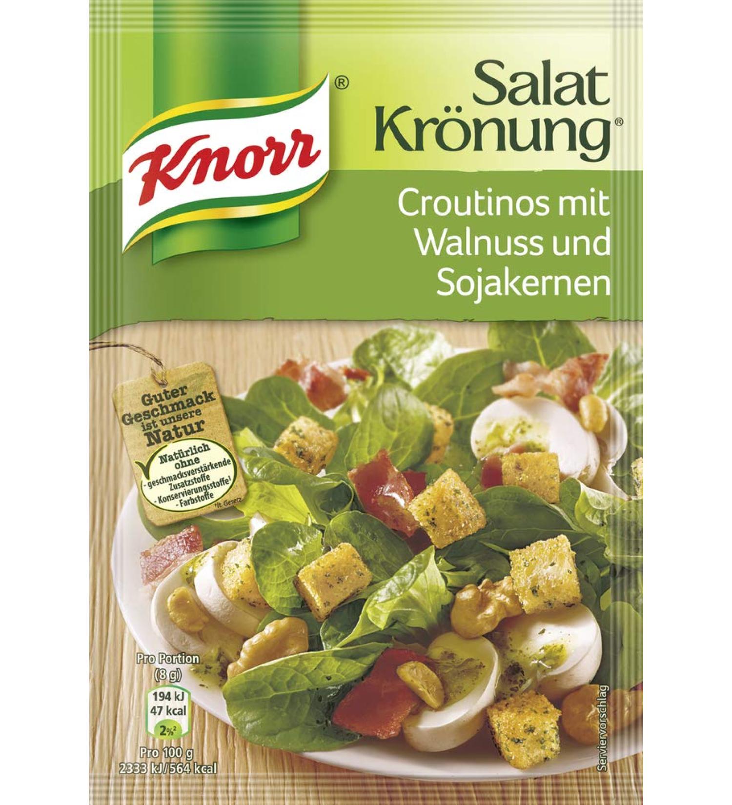 Knorr Salad Croutinos (10 x 25 g) Walnut and Soya Seeds 25 g (Pack of 10)