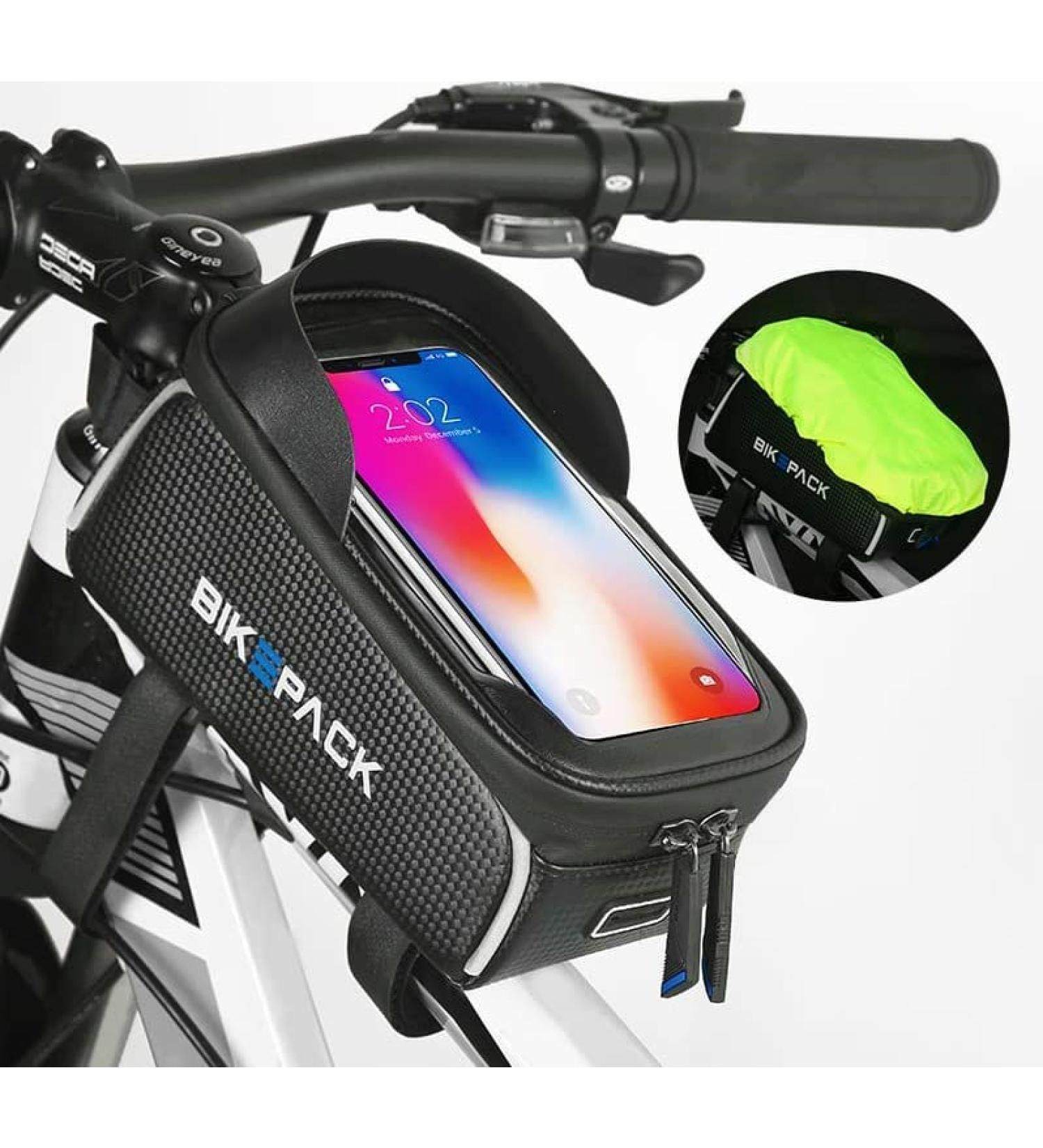 BIKEPACK Waterproof Bike Phone Bag - Top Tube Handlebar Bag with TPU Touch Screen Sun Visor - Durable & Large Capacity - Fits Phones Under 6.5'' | BPOB24 - Buy Online on SooperMarket.com