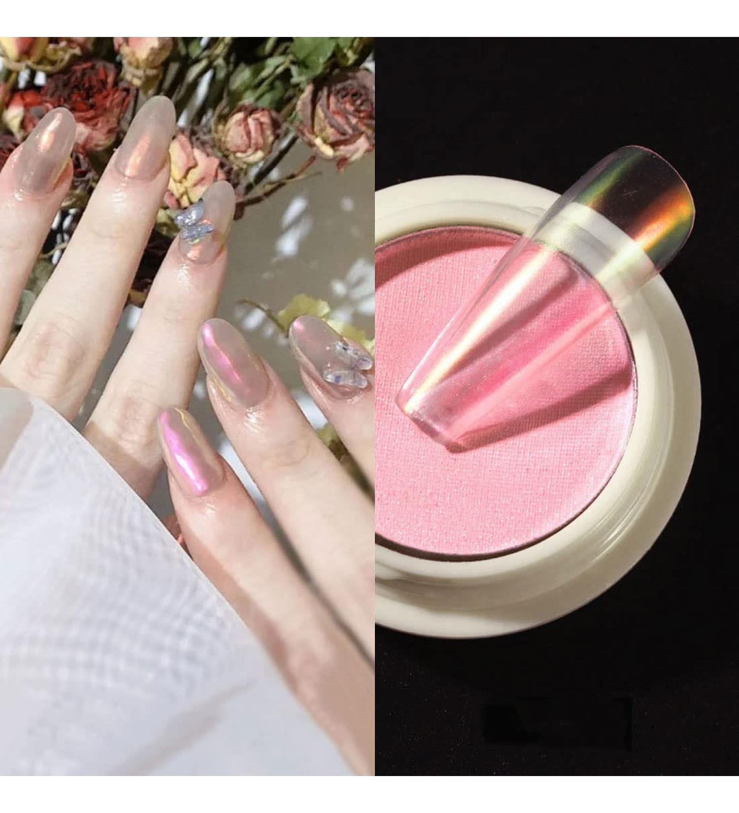 Aurora Chrome Nail Powder Upgrade Aurora Iridescent Nail Powder Multi Mirror Effect Mermaid Neon Transparent Powder for Nail Art D cor Aurora Nail Chameleon Powder Manicure Pigment with Tool 0.8g Color-12 - Buy Online on SooperMarket.com