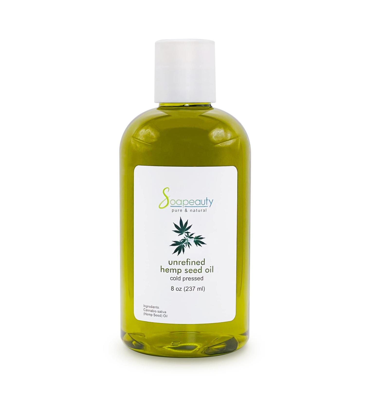 Hemp Seed Oil Cold Pressed Unrefined | 100% Natural | Bulk Size | Ideal Carrier for Essential Oils | Moisturizer for Face, Skin, Hair | Soap Making | 8 oz - Buy Online on SooperMarket.com