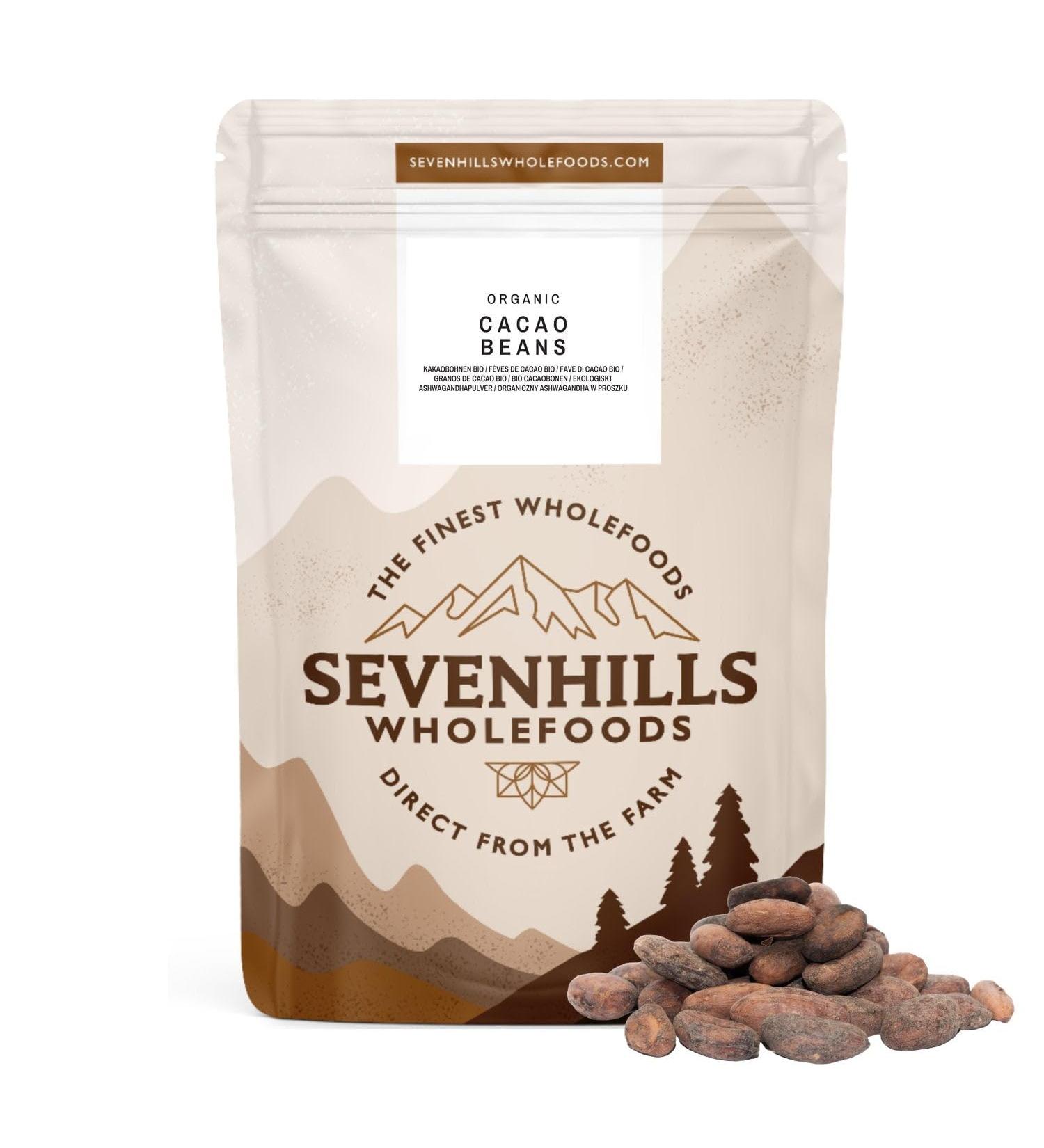 Sevenhills Wholefoods Organic Raw Cacao/Cocoa Beans 1kg - Pack of 1 - Buy Online on SooperMarket.com