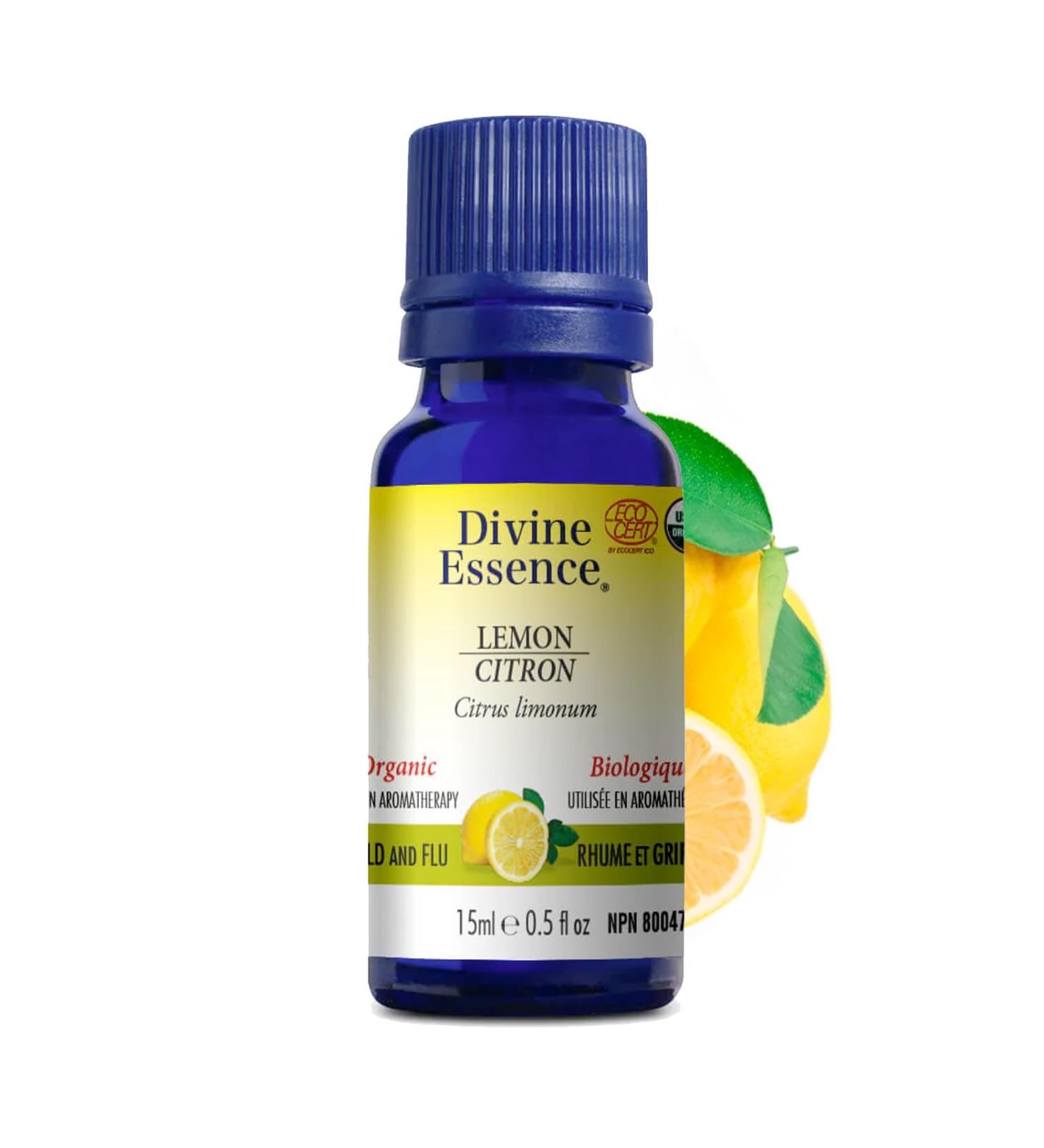 Divine Essence-Organic-lemon Citron Essential Oil-100% pure & natural-15ml ECOCERT NPN:80047526