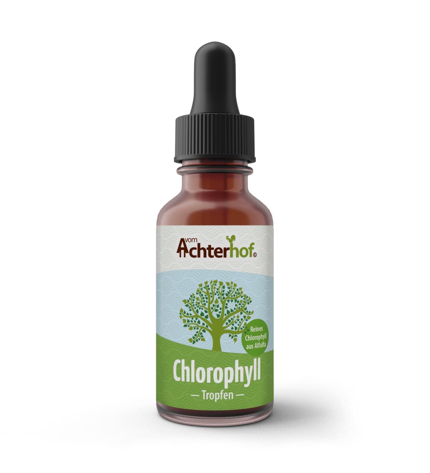 Chlorophyll Drops 50ml | 200mg Liquid Chlorophyll from Pure Alfalfa | Vegan | 30 Daily Doses | Achterhof - Shop Internationally! - Buy Online on SooperMarket.com