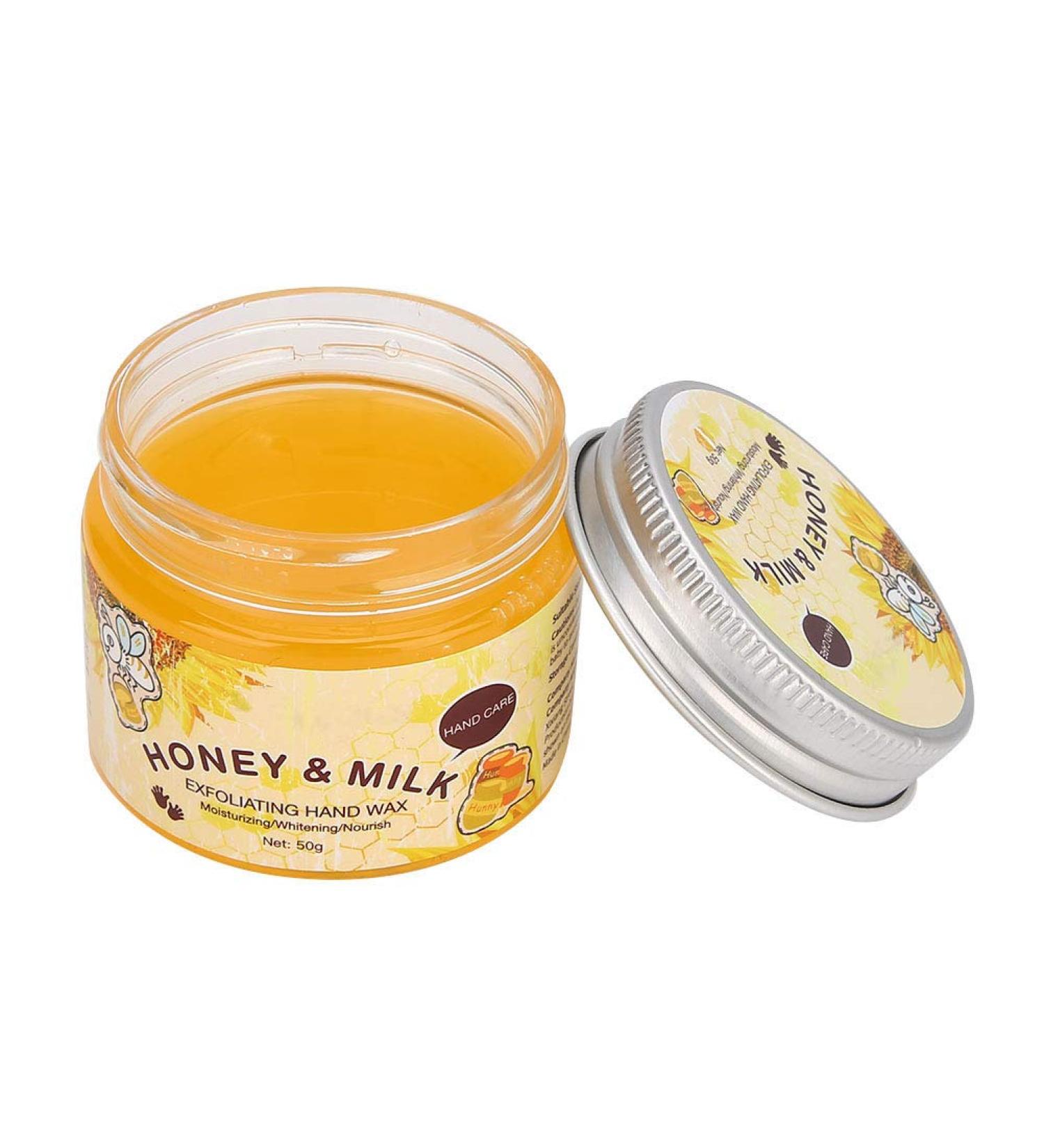 50g Milk Honey Hand Mask Exfoliating & Moisturizing Care for Cracked Dry Aging Hands | International Shipping - Buy Online on SooperMarket.com