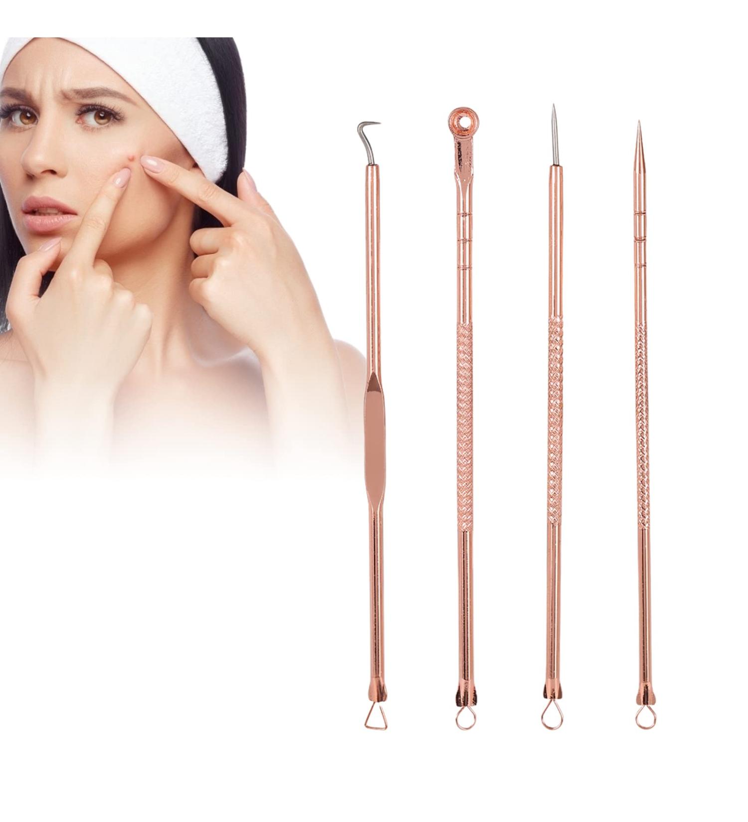 Acne Needles Set - 4Pcs Stainless Steel Blackhead & Blemish Removal Tools | Effective Pimple Solutions - Buy Online on SooperMarket.com