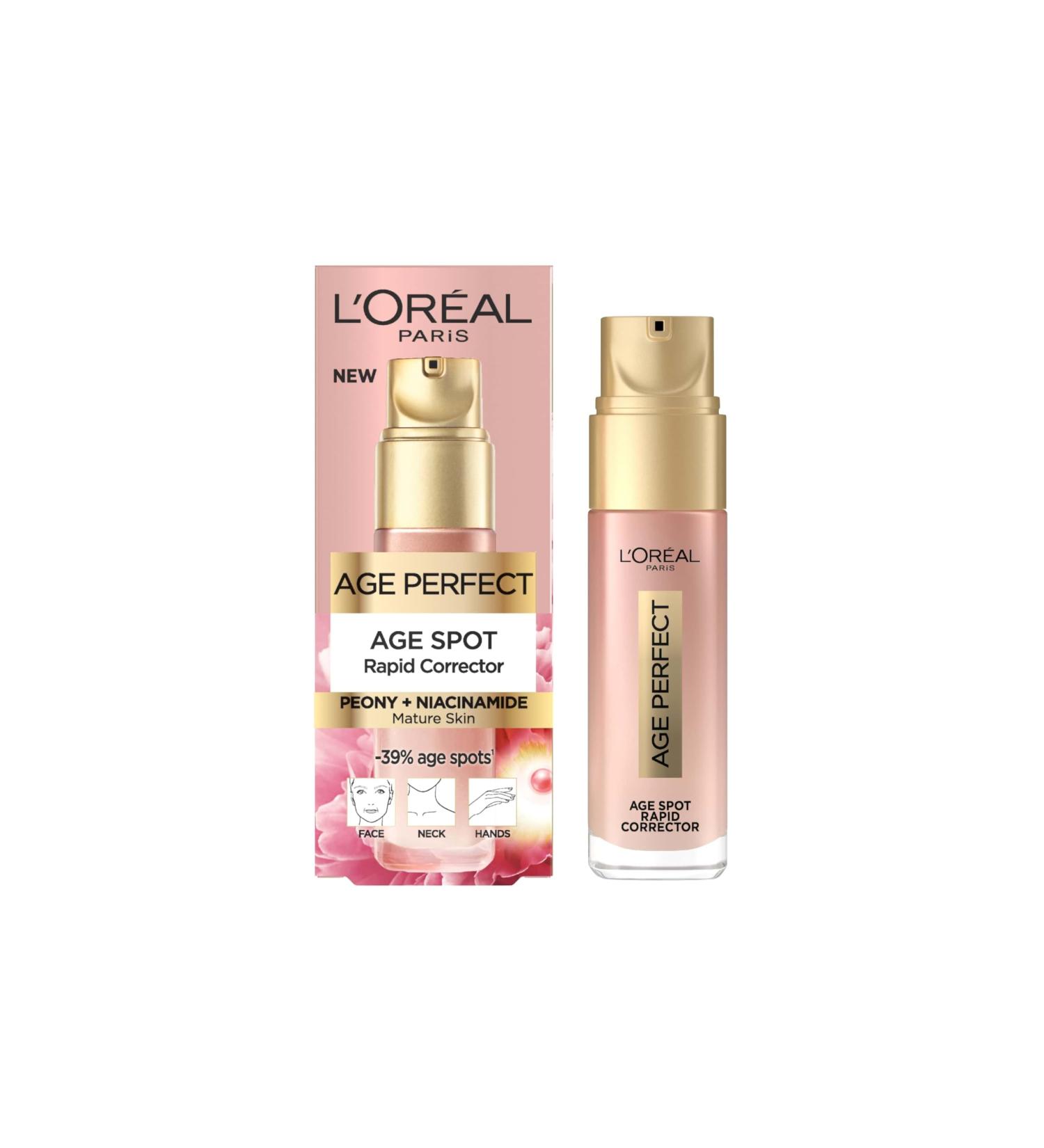 L'Oreal Paris Age Perfect Golden Age Rapid Spot Corrector for Mature Skin Niacinamide and Exclusive Peony Native Cells Reduces Appearance of Dark Spots 50ml - Buy Online on SooperMarket.com