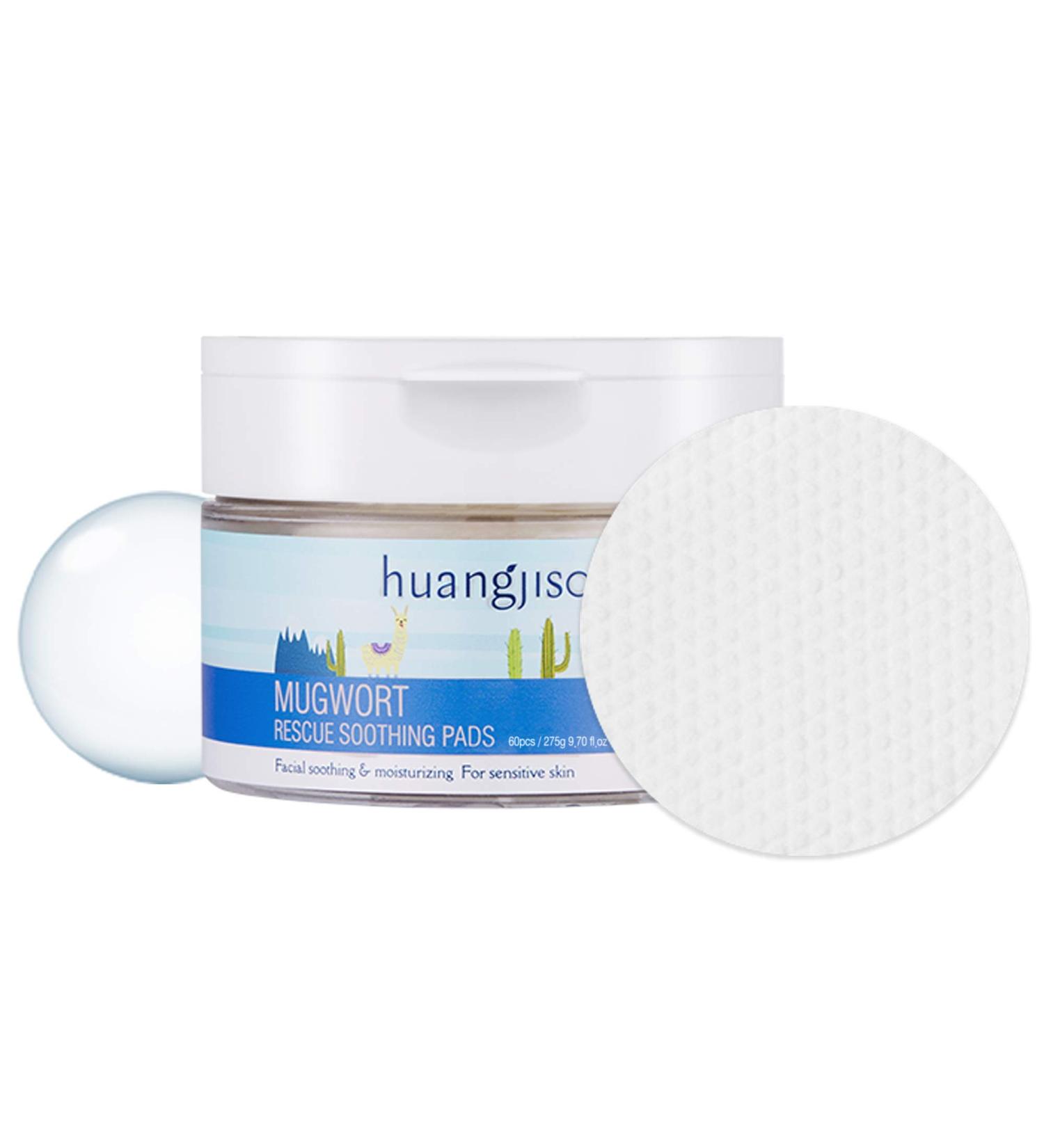 Huangjisoo Mugwort Rescue Soothing Pads - 60 Pads (7.76 fl oz) | Soothing Skin Care Relief - Buy Online on SooperMarket.com