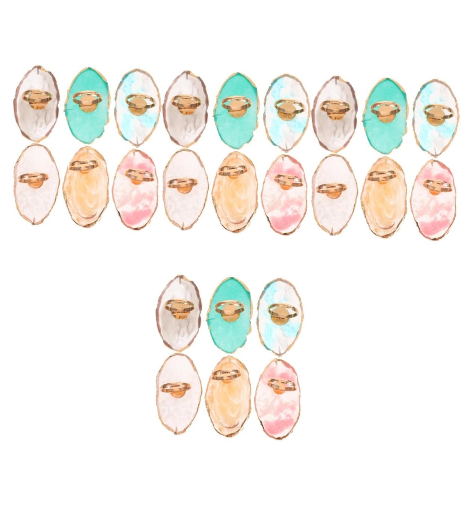 24 Pcs Ring Palette Set for Nail Art Manicure Mixing Plates Color Mixing Trays & Nail Polish Holders Perfect for Salons & Home Use - Buy Online on SooperMarket.com