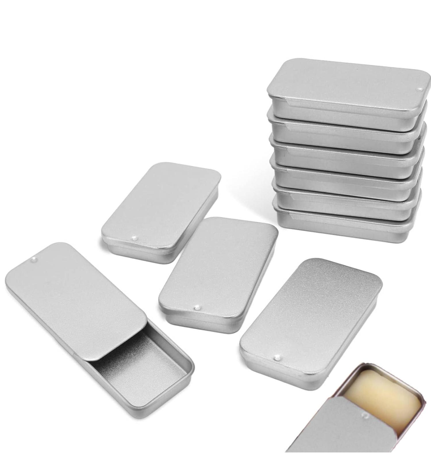 Agate Mini Storage Can Containers - 10 Pieces | Portable Empty Cans with Sliding Covers for Lip Balm & Solid Perfume - Buy Online on SooperMarket.com