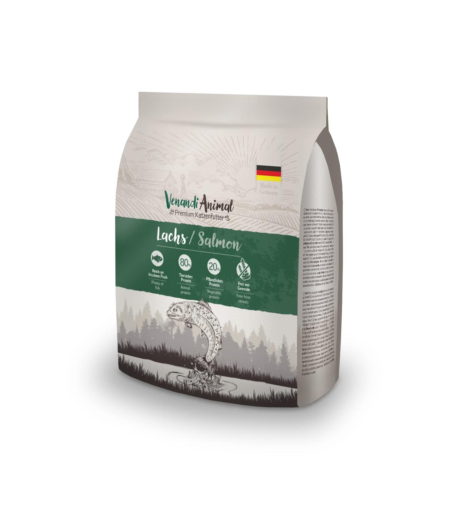 Venandi Animal Premium Cat Food - Salmon Grain-Free Fresh Fish Dry Food - 300g Pack - Buy Online on SooperMarket.com