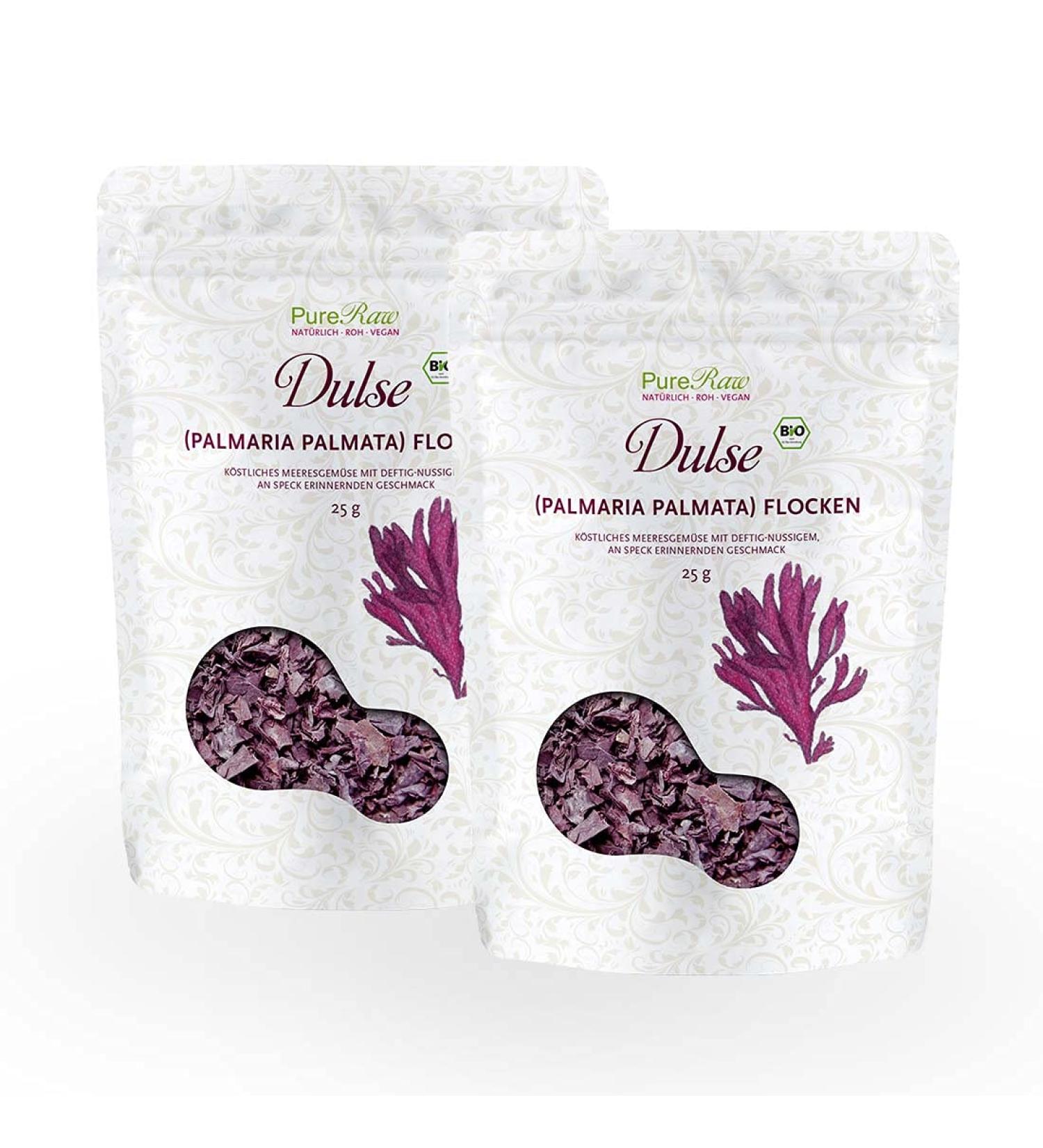Buy Organic Dulse Flakes - Wild Atlantic Seaweed | Vegan Umami Seasoning - 50g (2x25g) - Pureeraw - Buy Online on SooperMarket.com
