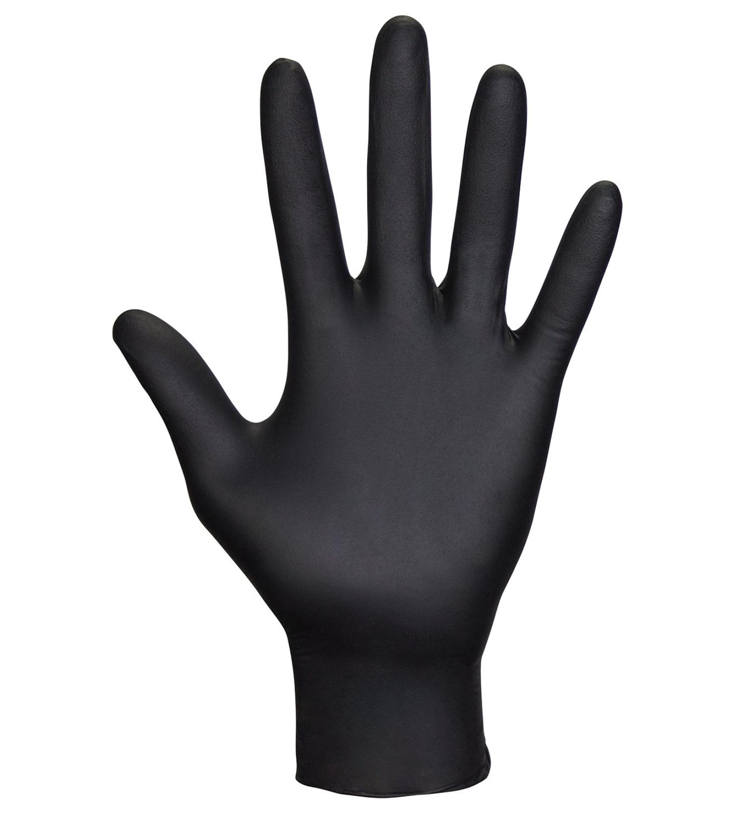 SAS Raven Powder Free Nitrile Disposable Gloves | 7 Mil - Lg | Latex Free Chemical + Puncture Resistant Textured Grip Single Use | for Automotive Industrial Janitorial MRO Food Service