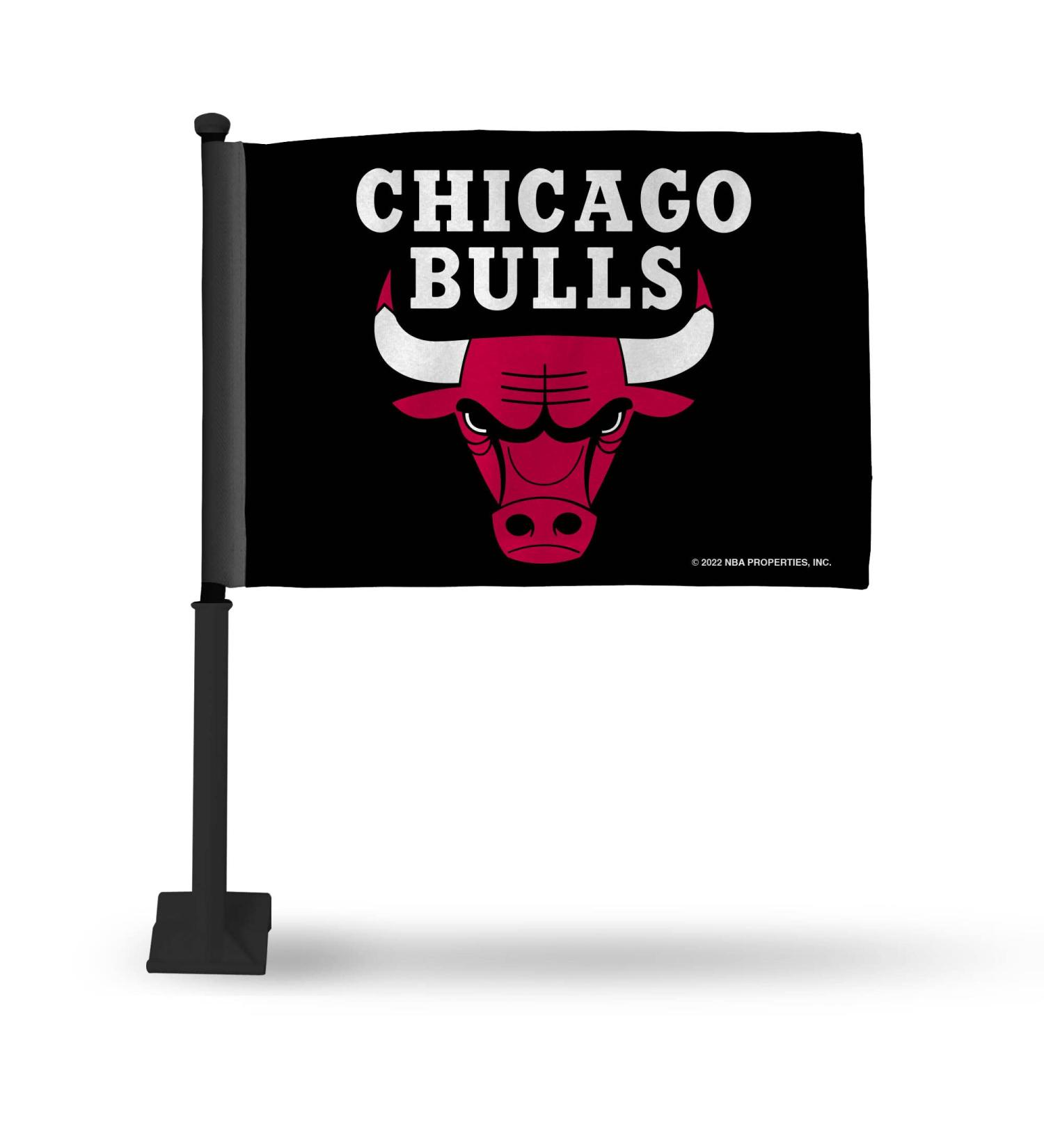 Rico NBA Logo Car Flag - Chicago Bulls Black Pole | International Shipping Available - Buy Online on SooperMarket.com