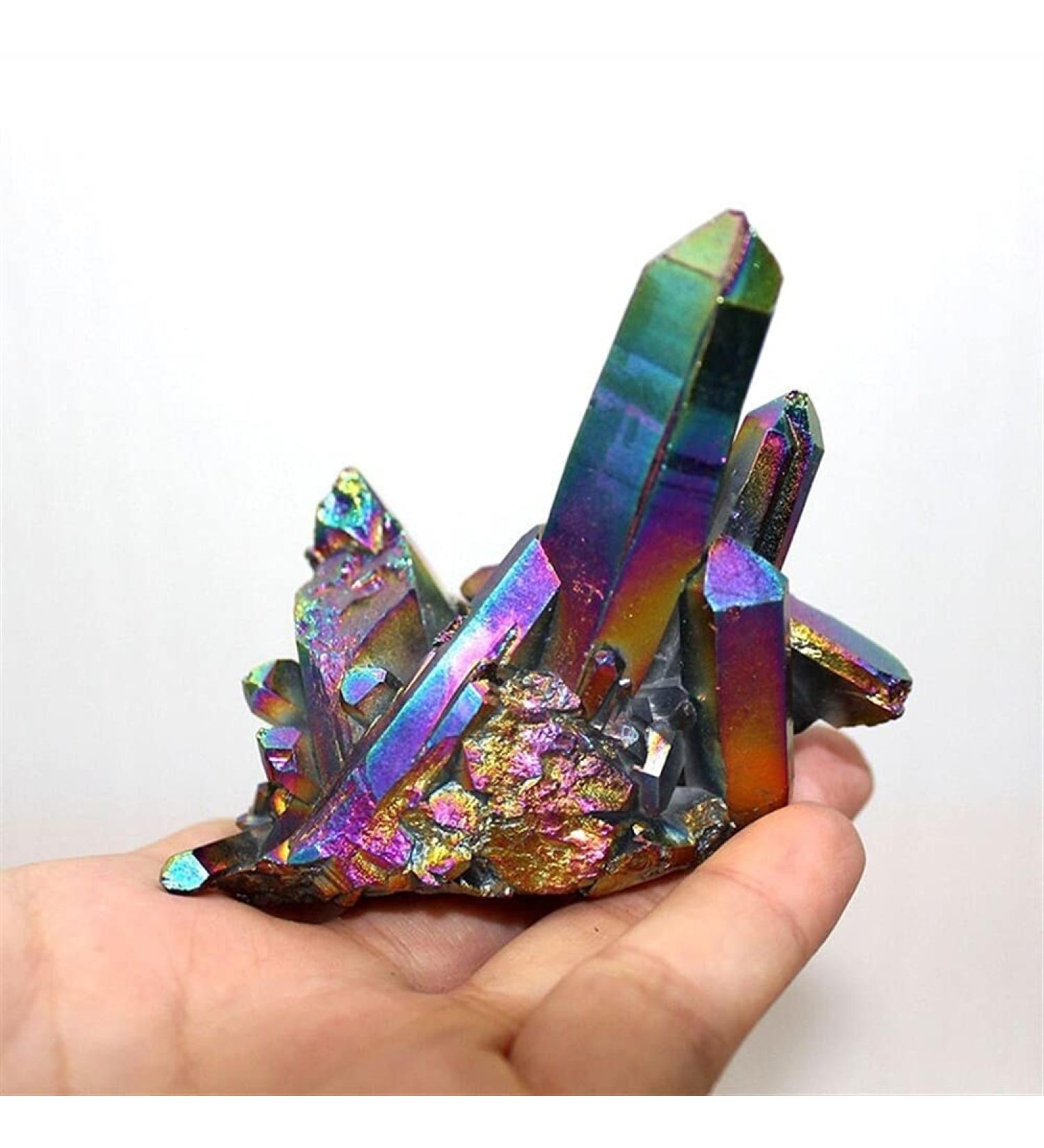 Beautiful Crystal Natural Quartz Amethyst Cluster Crystal StoneElectroplated Colorful Crysral Cluster Specimen Home Gifts 1pcs HOMEZHOU (Color : Colorful Cluster Size : 40 50g) 40 50g Colorful Cluster - Buy Online on SooperMarket.com