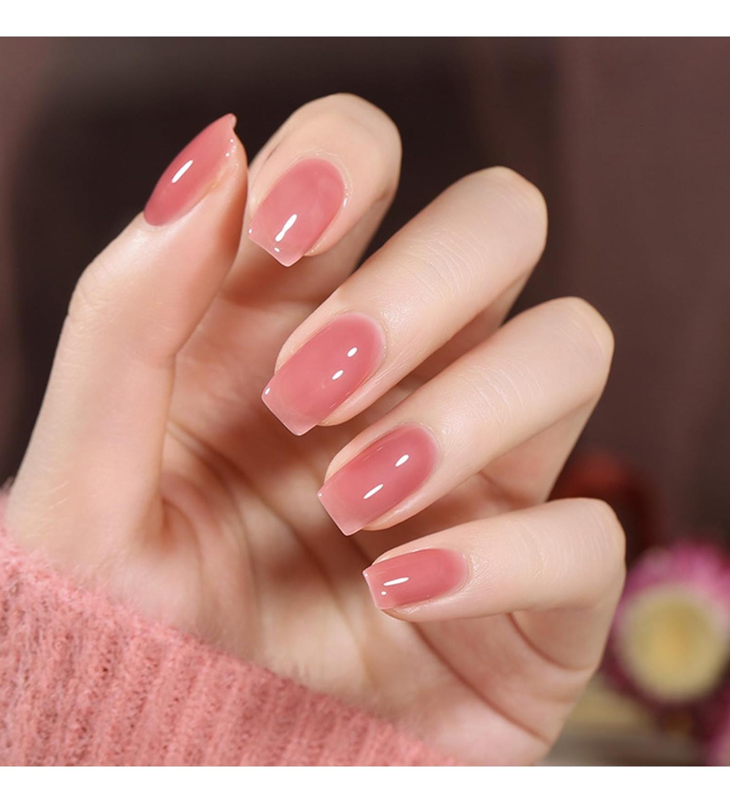 Nude Jelly Gel Nail Polish - Sheer Nude Jelly Transparent Gel Nail Polish - 7ml Nude Pale Pink Nail Polish - Soak Off U V LED Gel Nail Varnish - Buy Online on SooperMarket.com