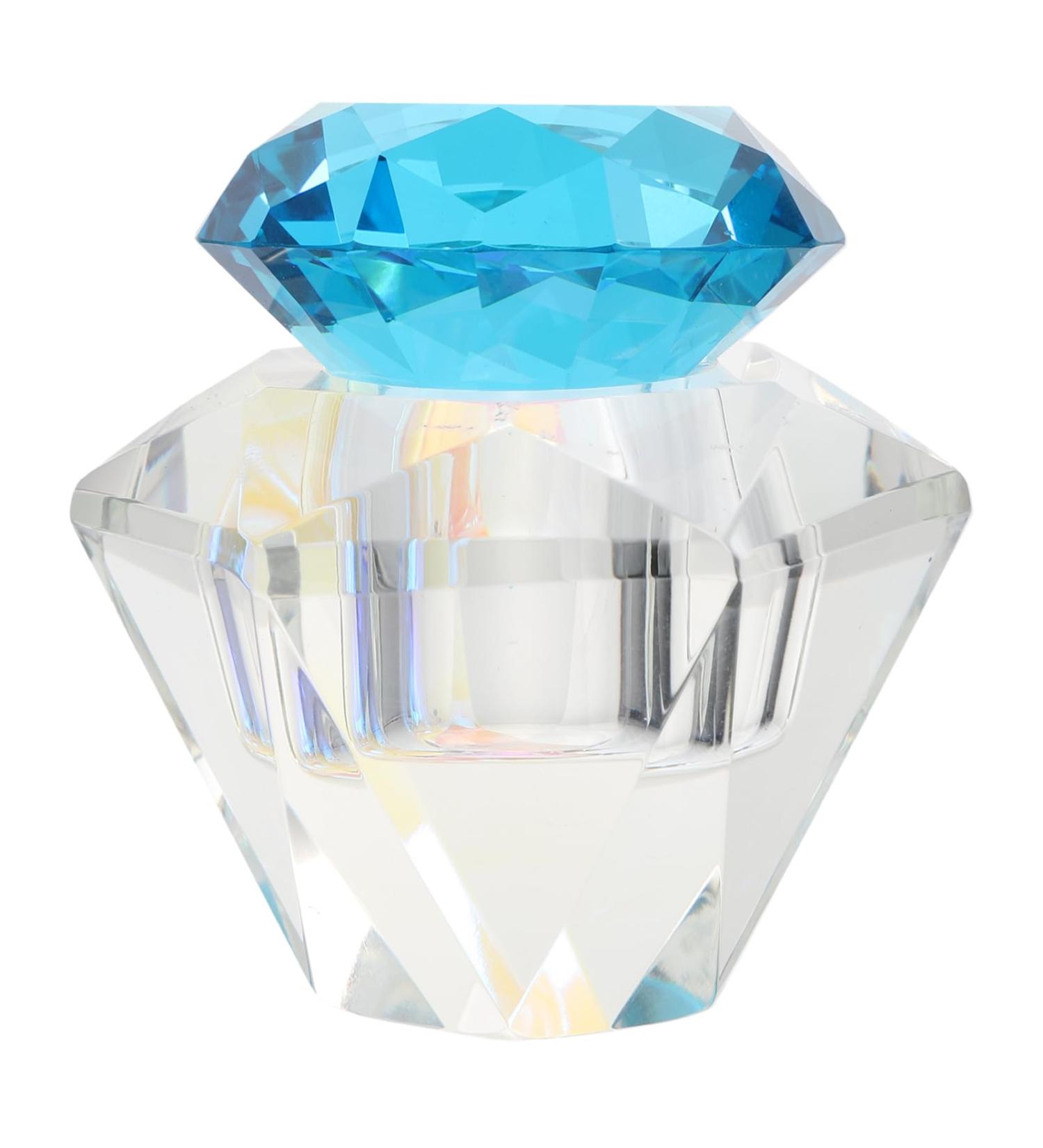 FRCOLOR 1Pc nail art crystal cup dappen dish with lid diamond dappen dish monomer cups for acrylic nails crystal nail cup Crystal Dappen Dish cups glass manicure White crystal small plate 5.5x5.5cm Blue - Buy Online on SooperMarket.com
