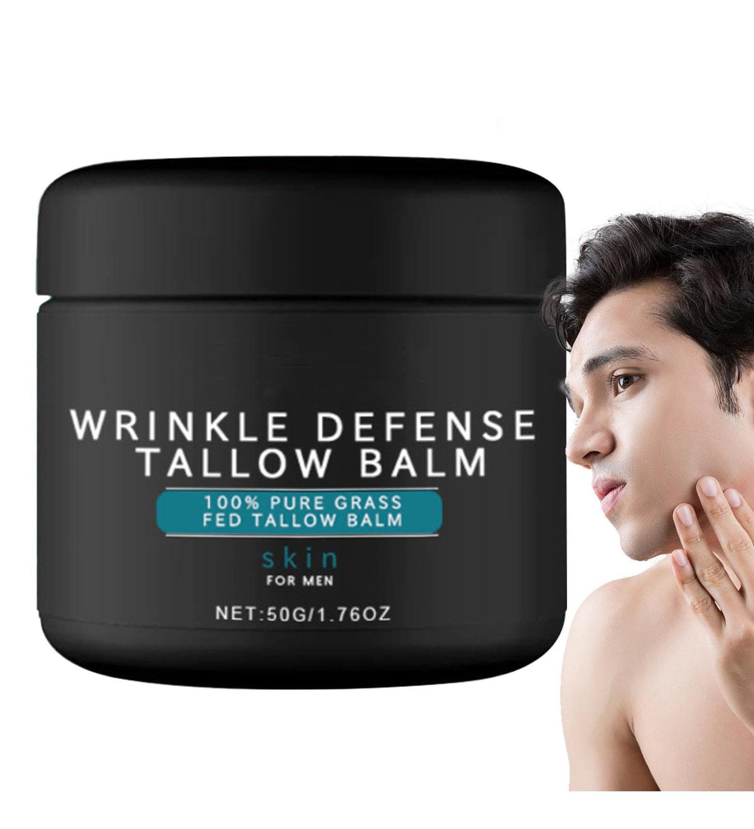 Tallow Face Moisturizer | Wrinkles Defense Tallow Face Wash Tallow Night Serums and Cream | Skin Care Moisturizer for Men Diminish Fine Lines and Wrinkles 50g - Buy Online on SooperMarket.com
