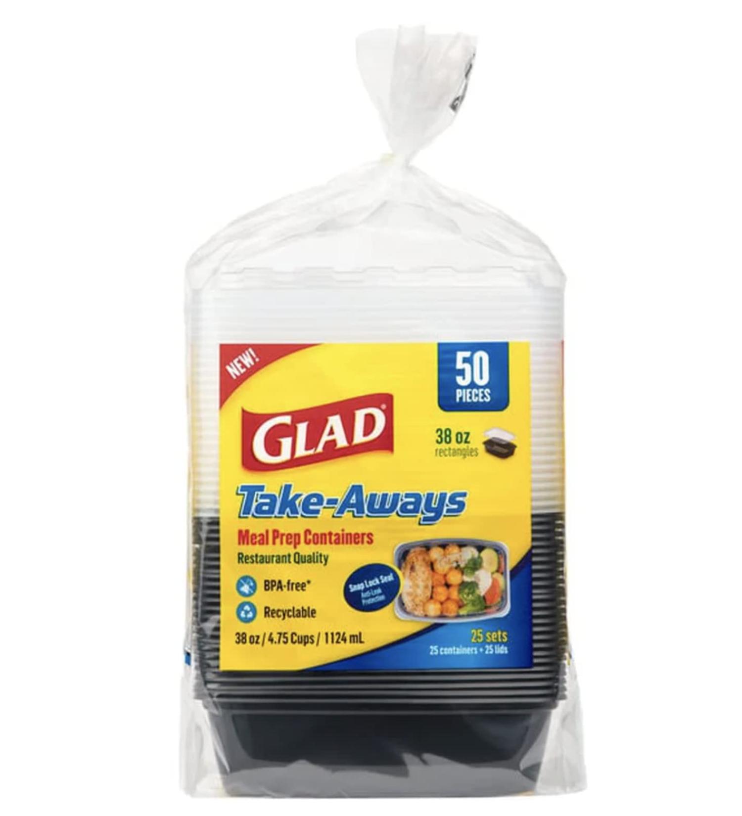 Glad 38-oz Rectangular Food Container - Pack of 25 | Convenient Storage Solution - Buy Online on SooperMarket.com