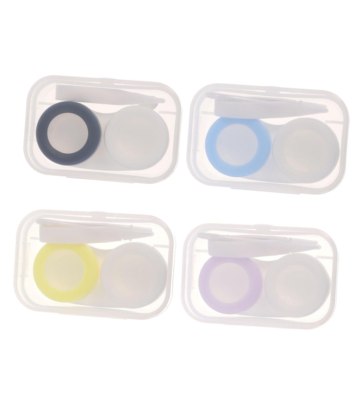 Buy Gatuida 4-Piece Contact Lens Container Set | Plastic Tweezers & Travel Storage Box for Eye Care - Buy Online on SooperMarket.com