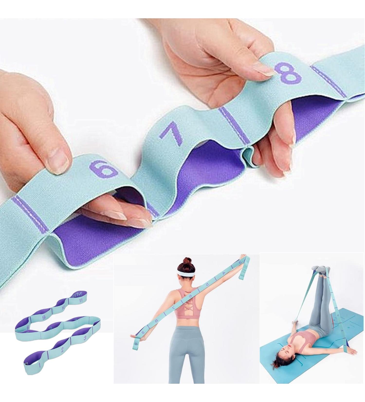 WowDude Stretching Straps - 11 Loop Elastic Exercise Band for Legs, Arms, Yoga, Pilates & Physical Therapy - Buy Online on SooperMarket.com